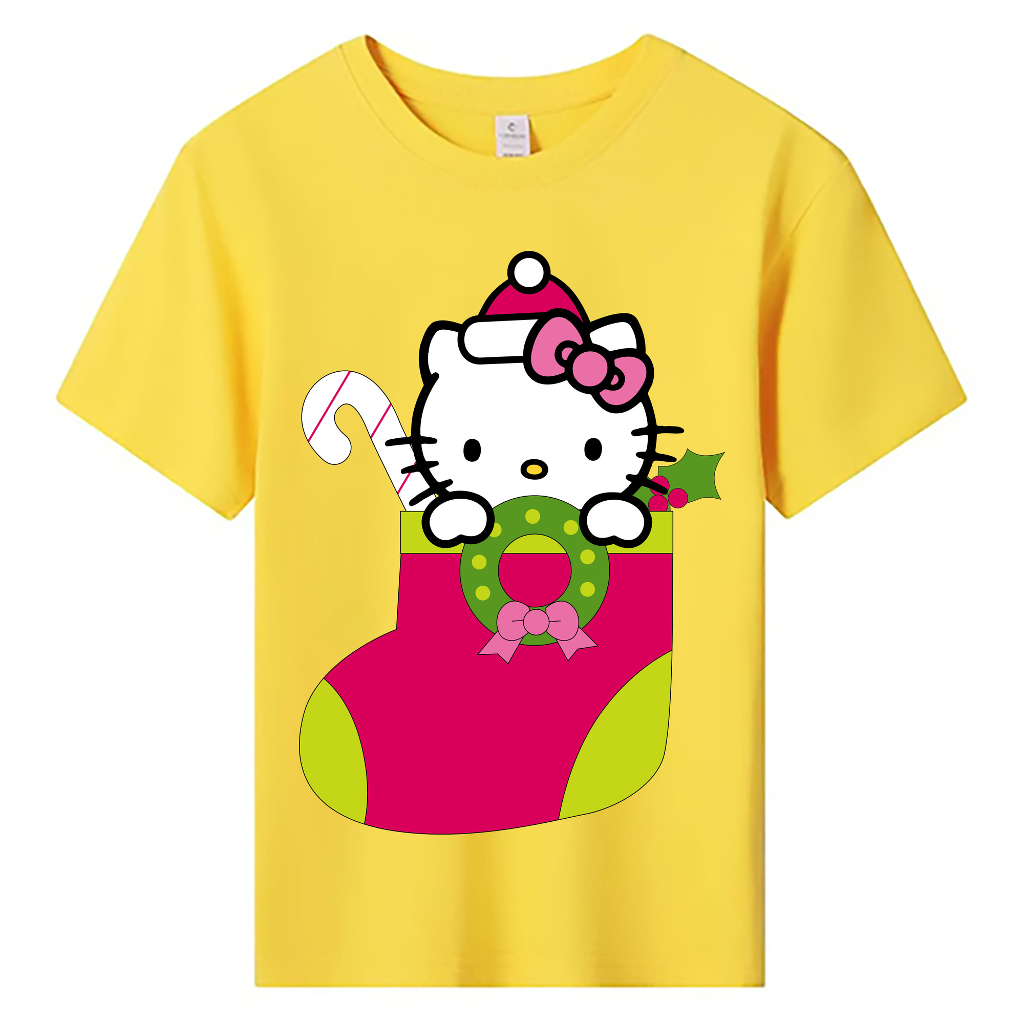（画像用） Hello Kitty ハローキティ 綿100％キッズTシャツ（フロントプリント）