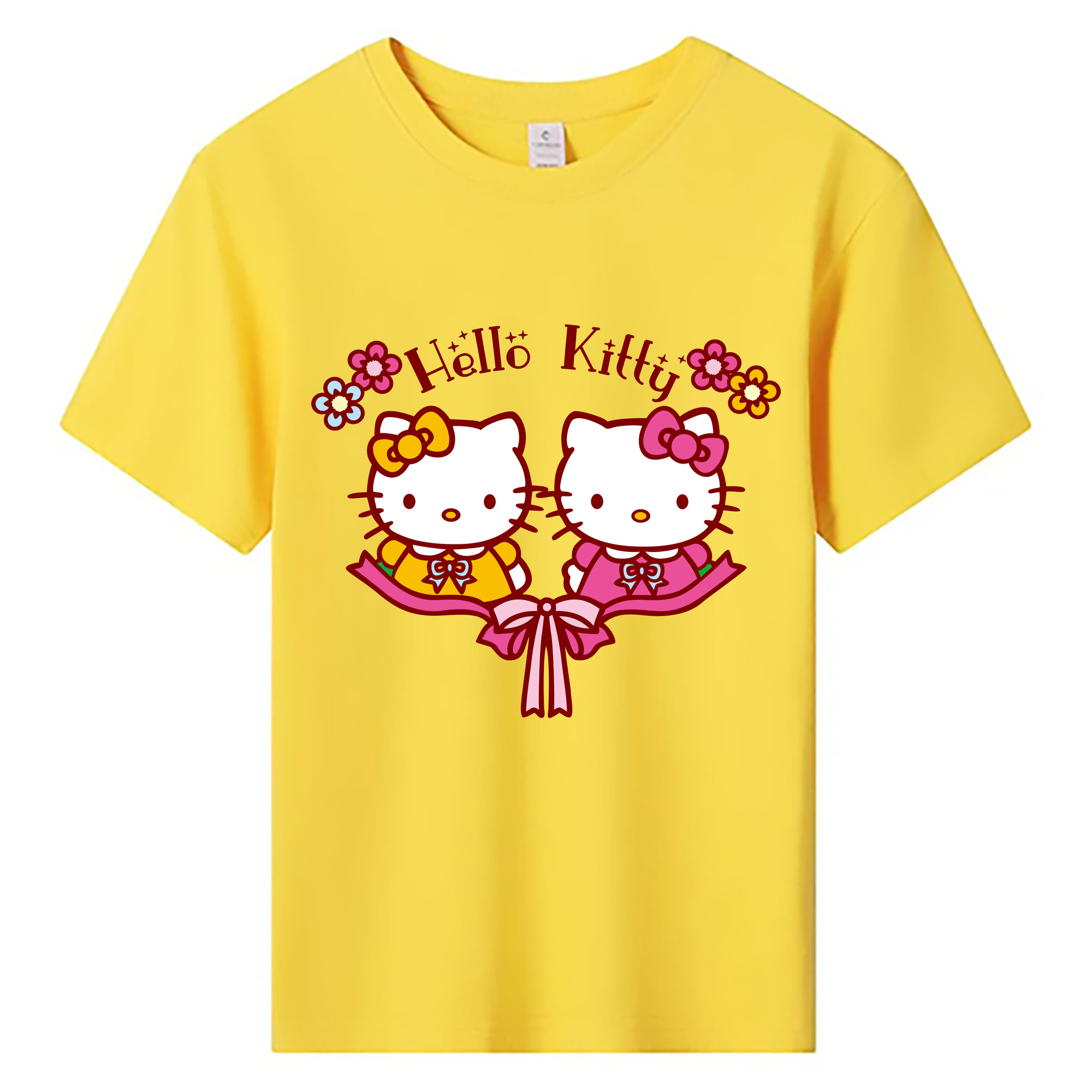（画像用） Hello Kitty ハローキティ 綿100％キッズTシャツ（フロントプリント）