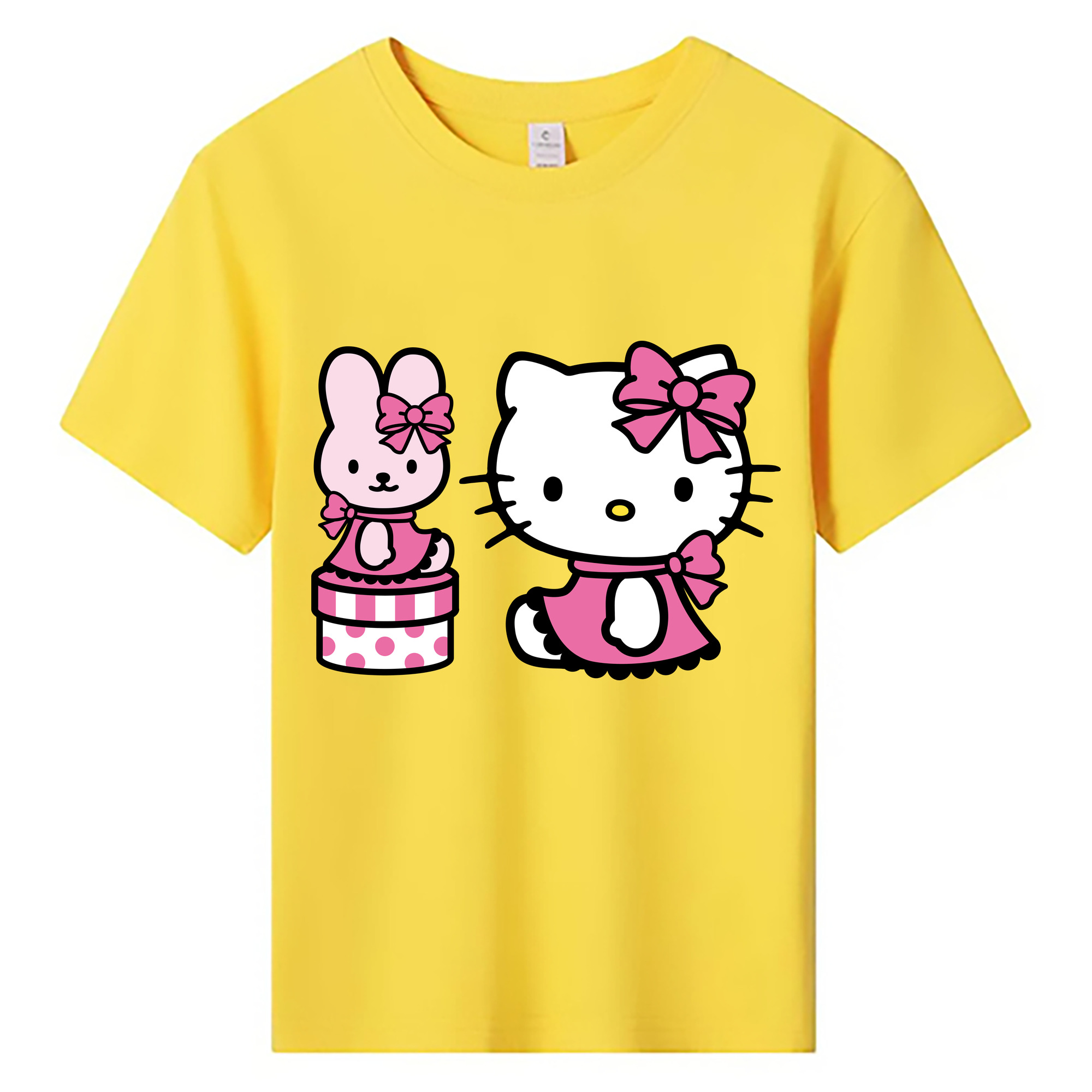 （画像用） Hello Kitty ハローキティ 綿100％キッズTシャツ（フロントプリント）