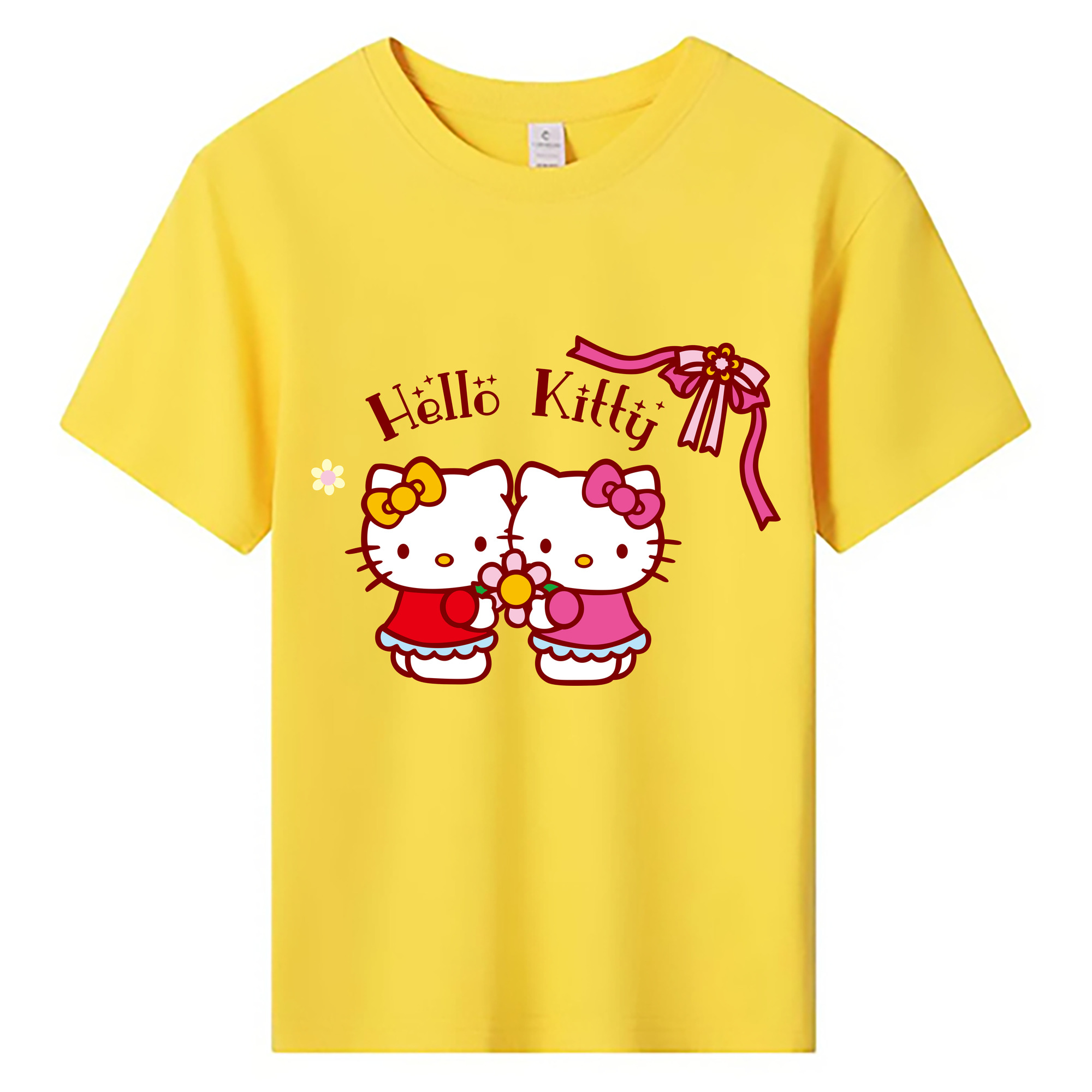 （画像用） Hello Kitty ハローキティ 綿100％キッズTシャツ（フロントプリント）