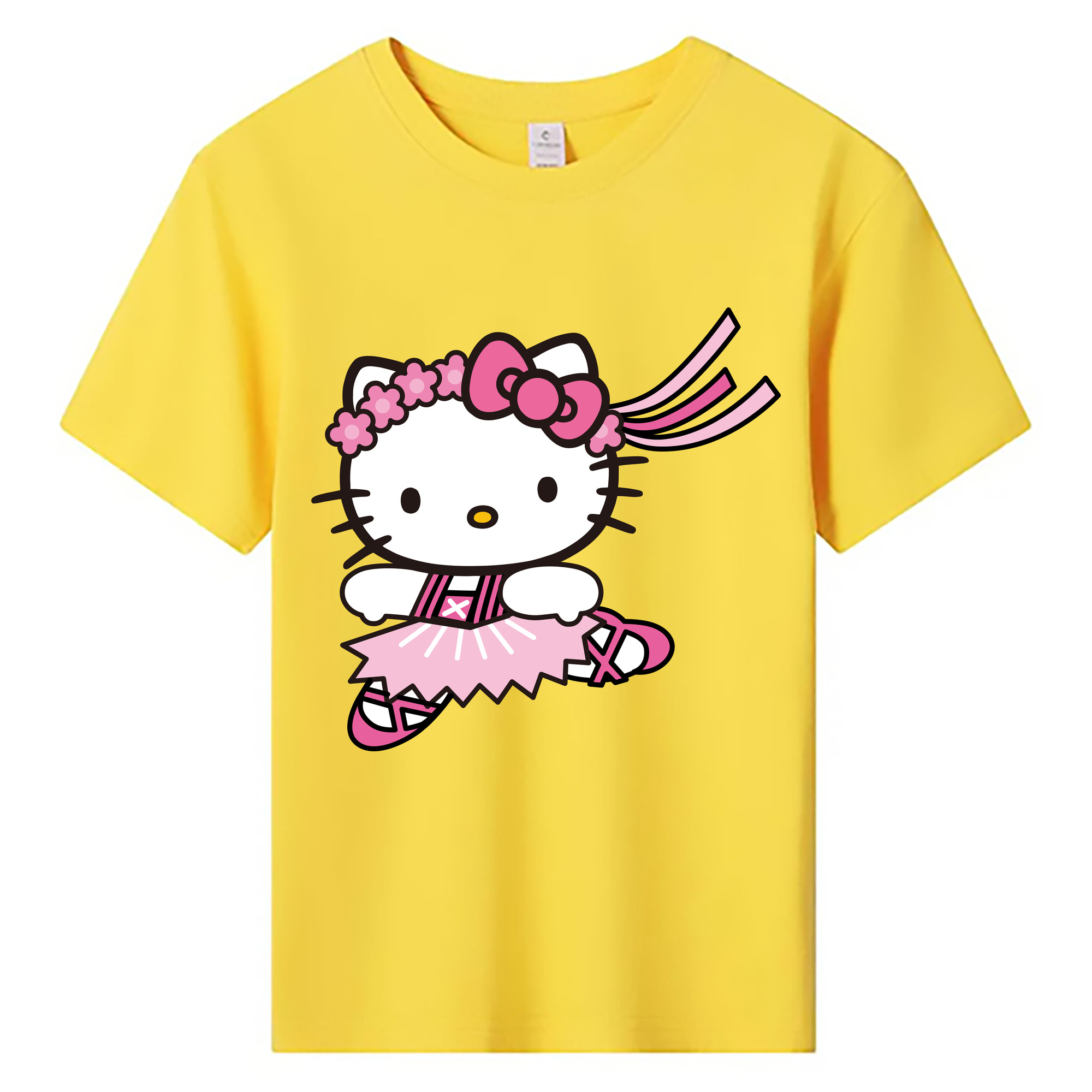 （画像用） Hello Kitty ハローキティ 綿100％キッズTシャツ（フロントプリント）