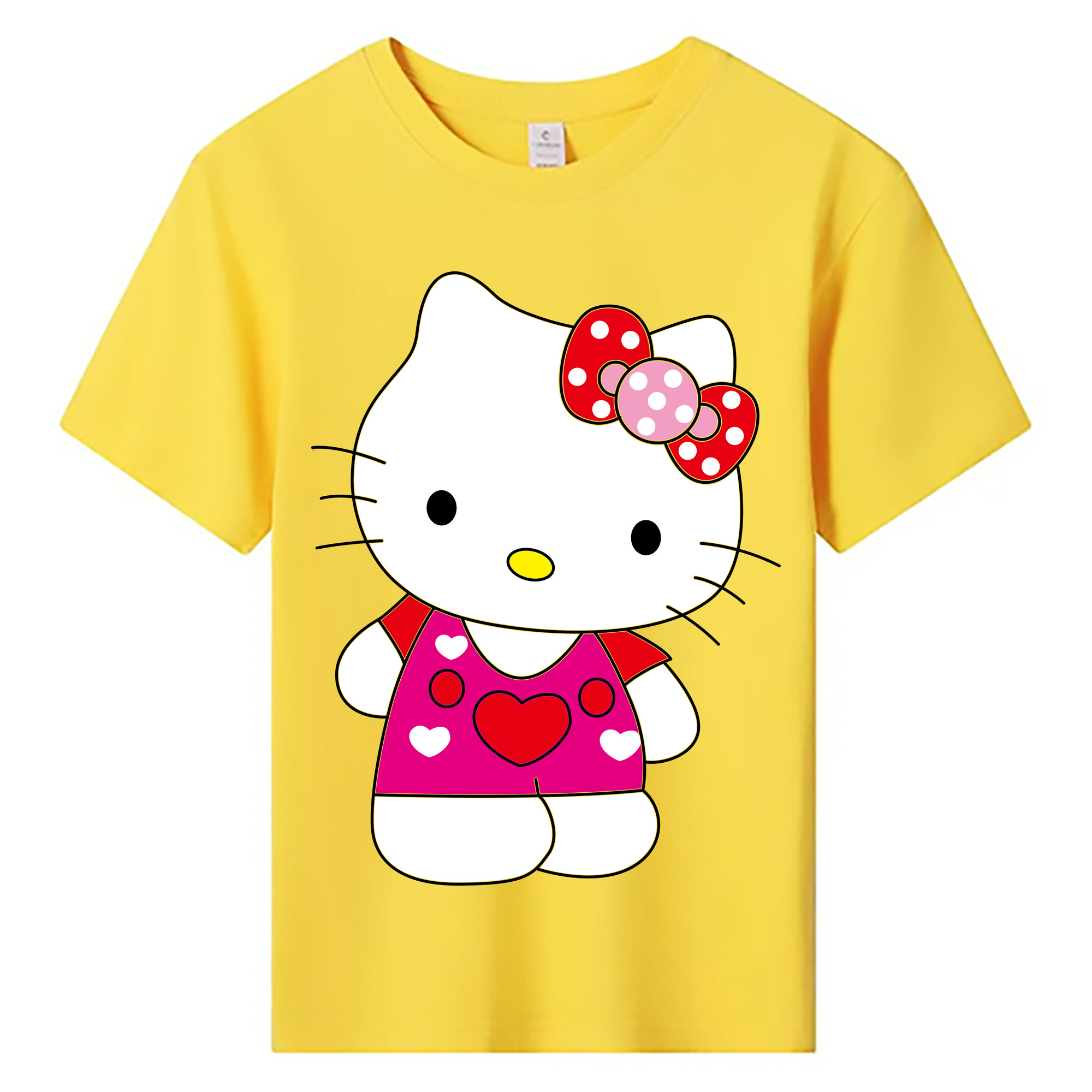 （画像用） Hello Kitty ハローキティ 綿100％キッズTシャツ（フロントプリント）