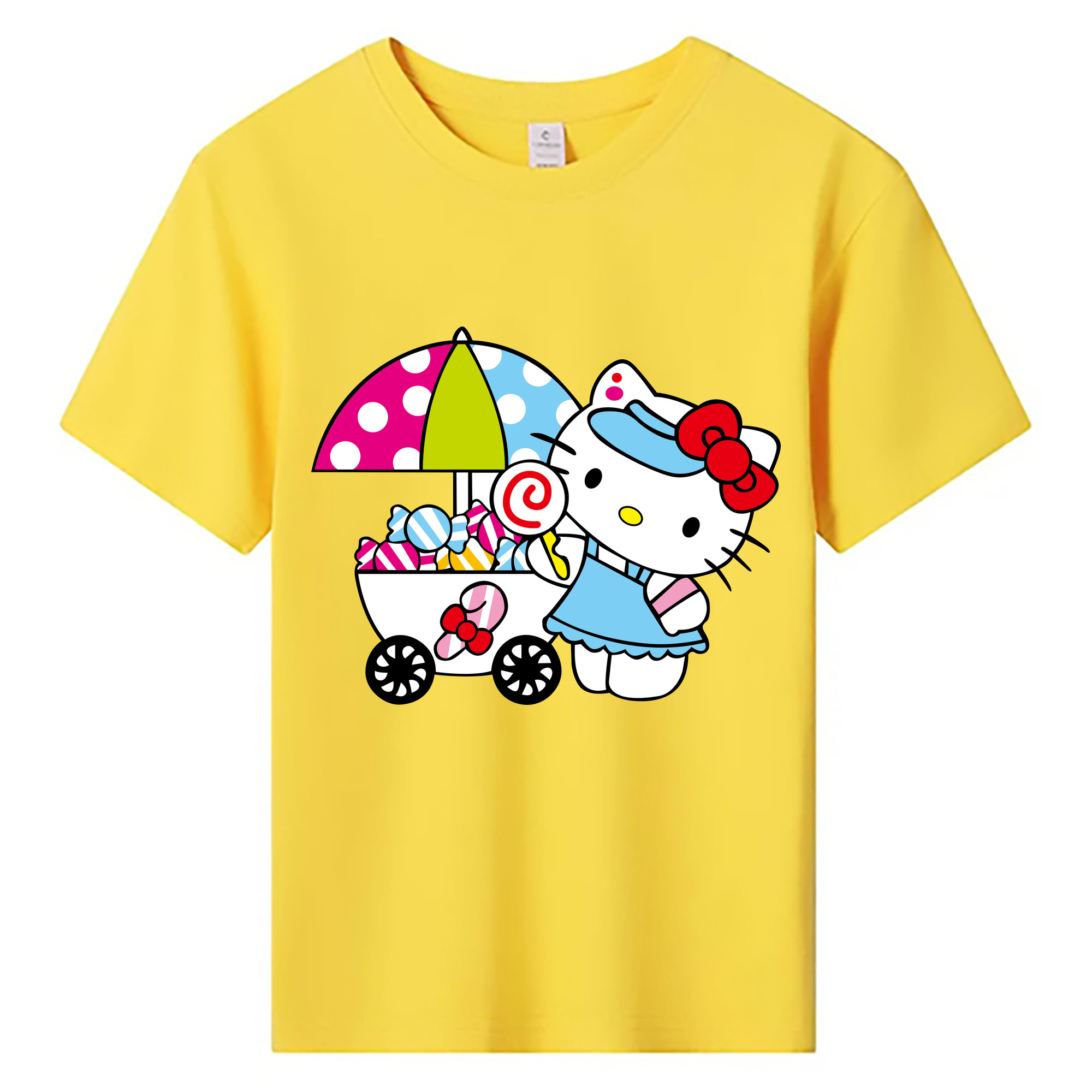 （画像用） Hello Kitty ハローキティ 綿100％キッズTシャツ（フロントプリント）