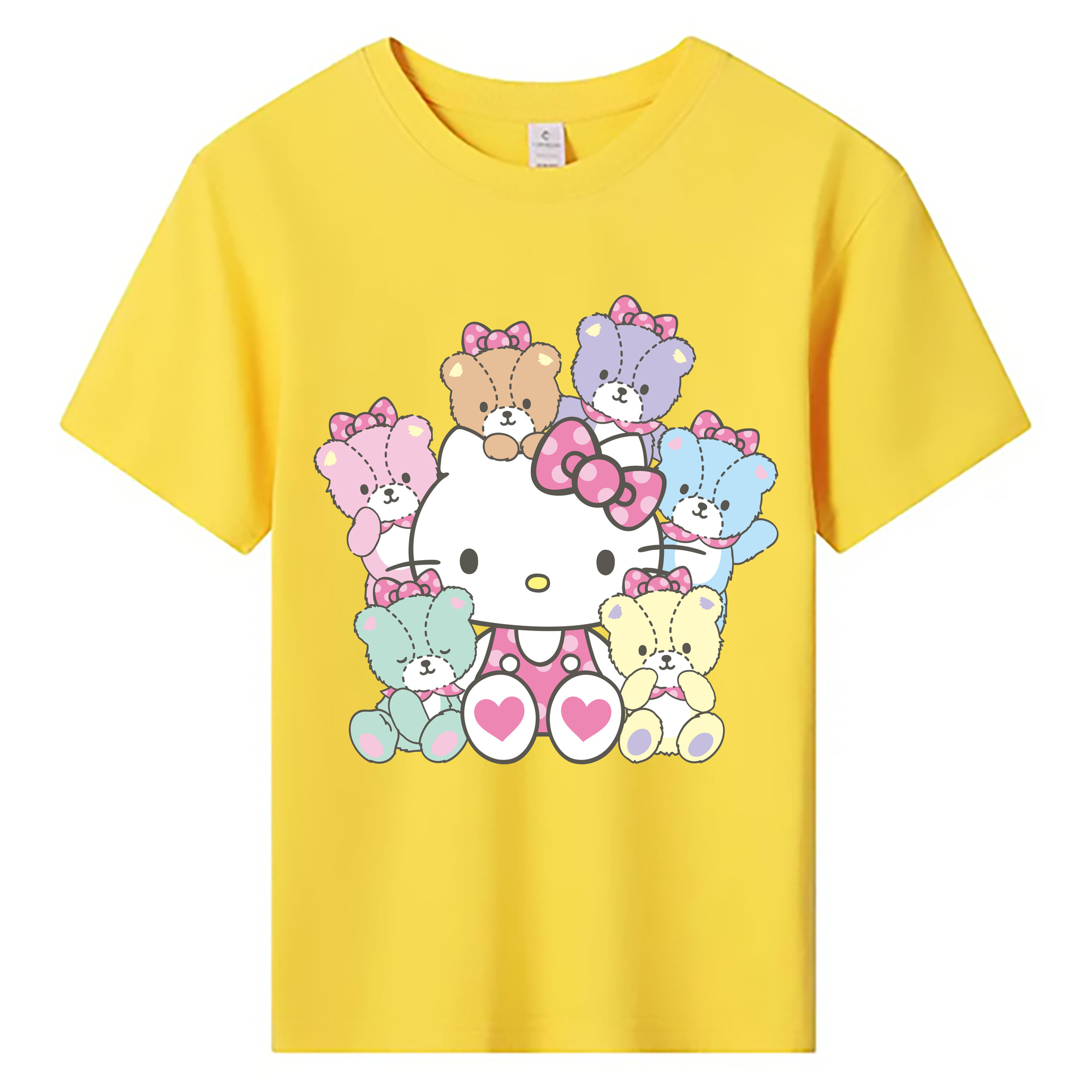 （画像用） Hello Kitty ハローキティ 綿100％キッズTシャツ（フロントプリント）