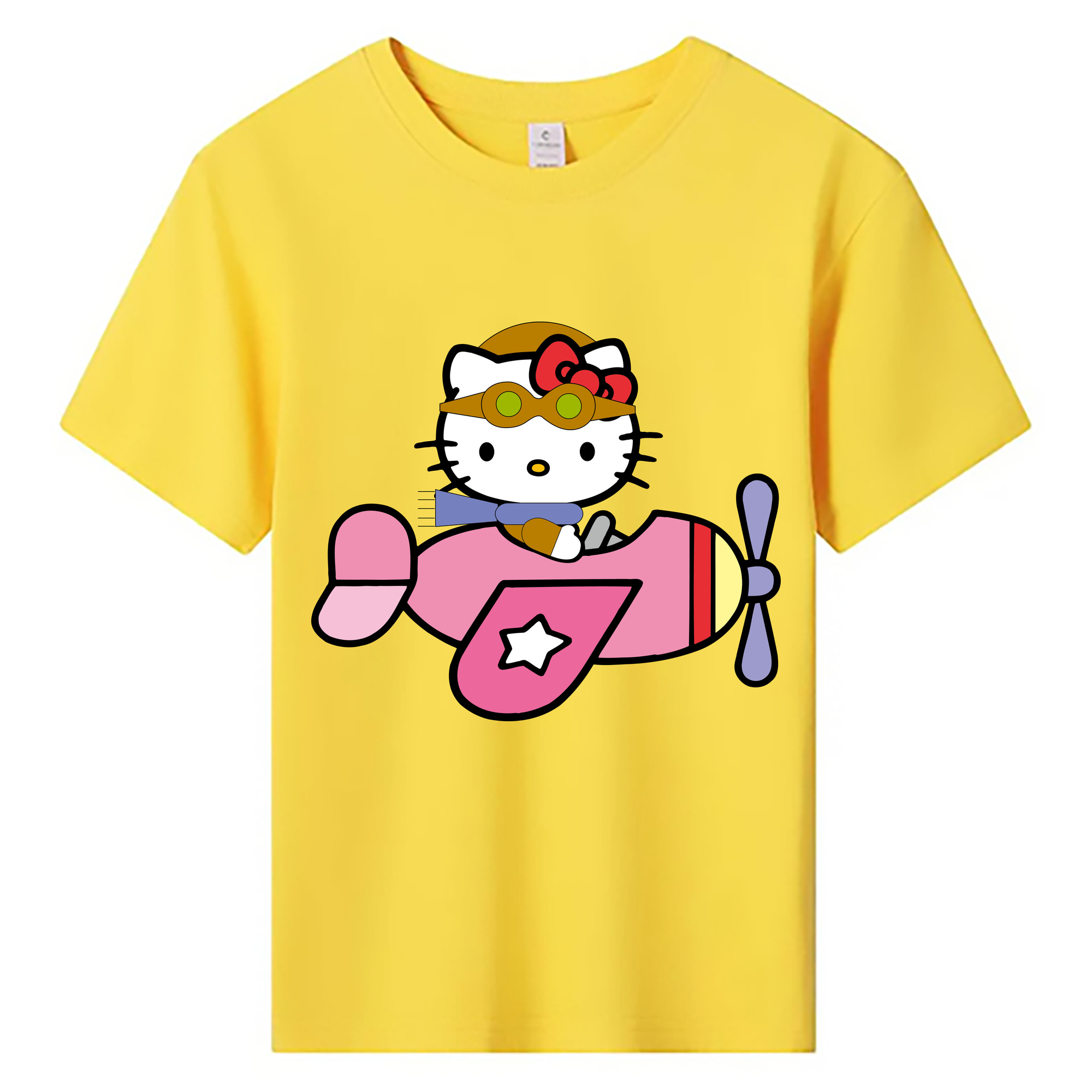 （画像用） Hello Kitty ハローキティ 綿100％キッズTシャツ（フロントプリント）