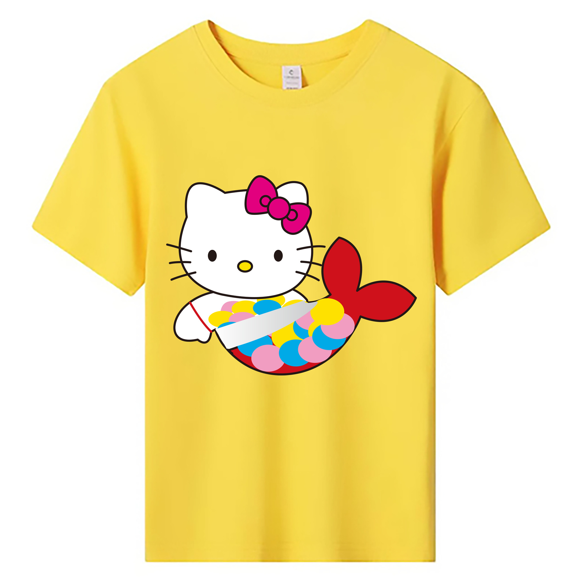 （画像用） Hello Kitty ハローキティ 綿100％キッズTシャツ（フロントプリント）