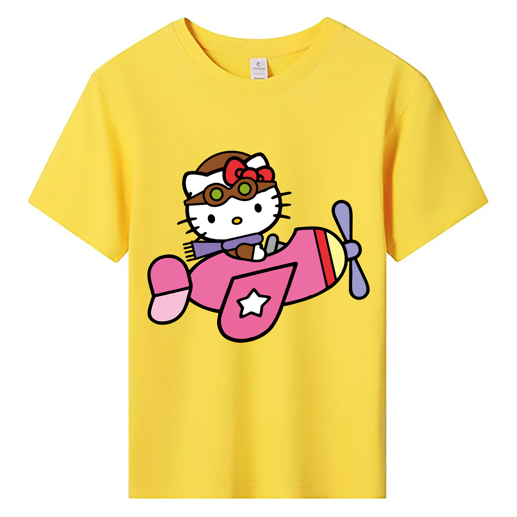 （画像用） Hello Kitty ハローキティ 綿100％キッズTシャツ（フロントプリント）
