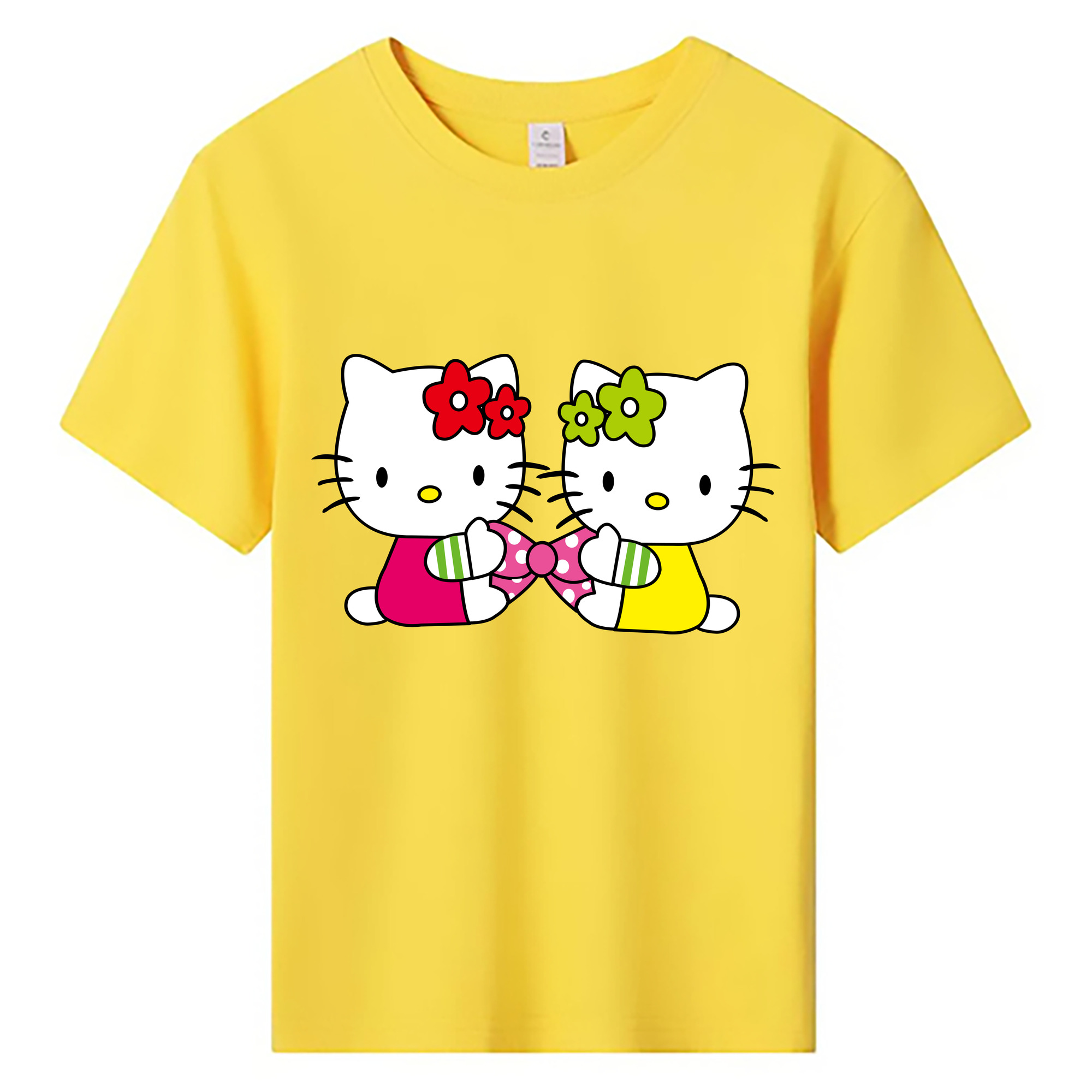 （画像用） Hello Kitty ハローキティ 綿100％キッズTシャツ（フロントプリント）