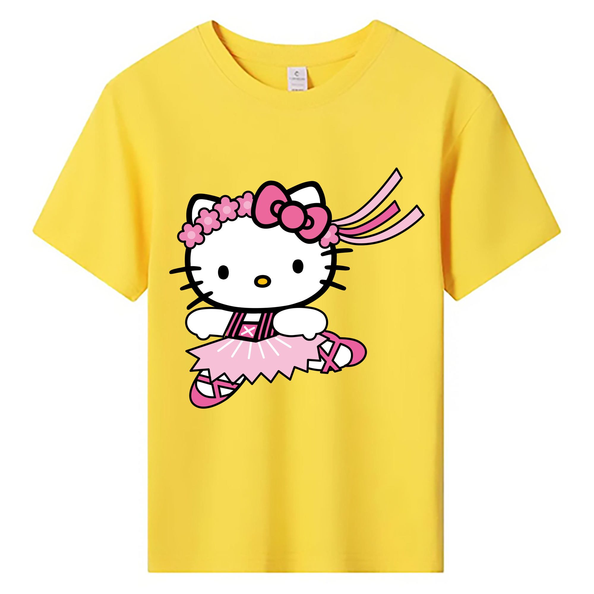 （画像用） Hello Kitty ハローキティ 綿100％キッズTシャツ（フロントプリント）