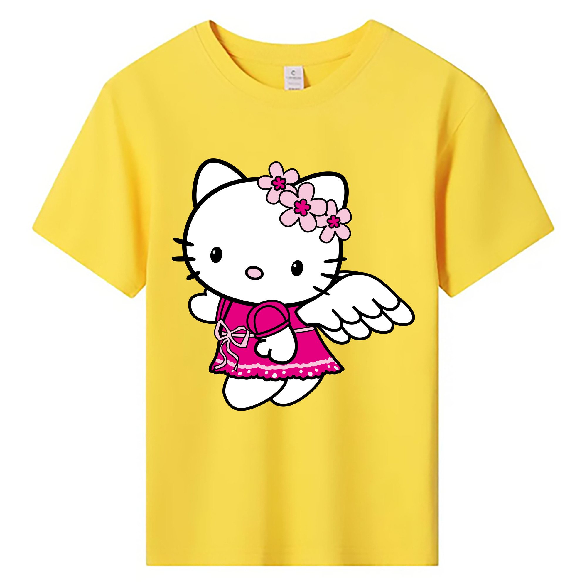 （画像用） Hello Kitty ハローキティ 綿100％キッズTシャツ（フロントプリント）