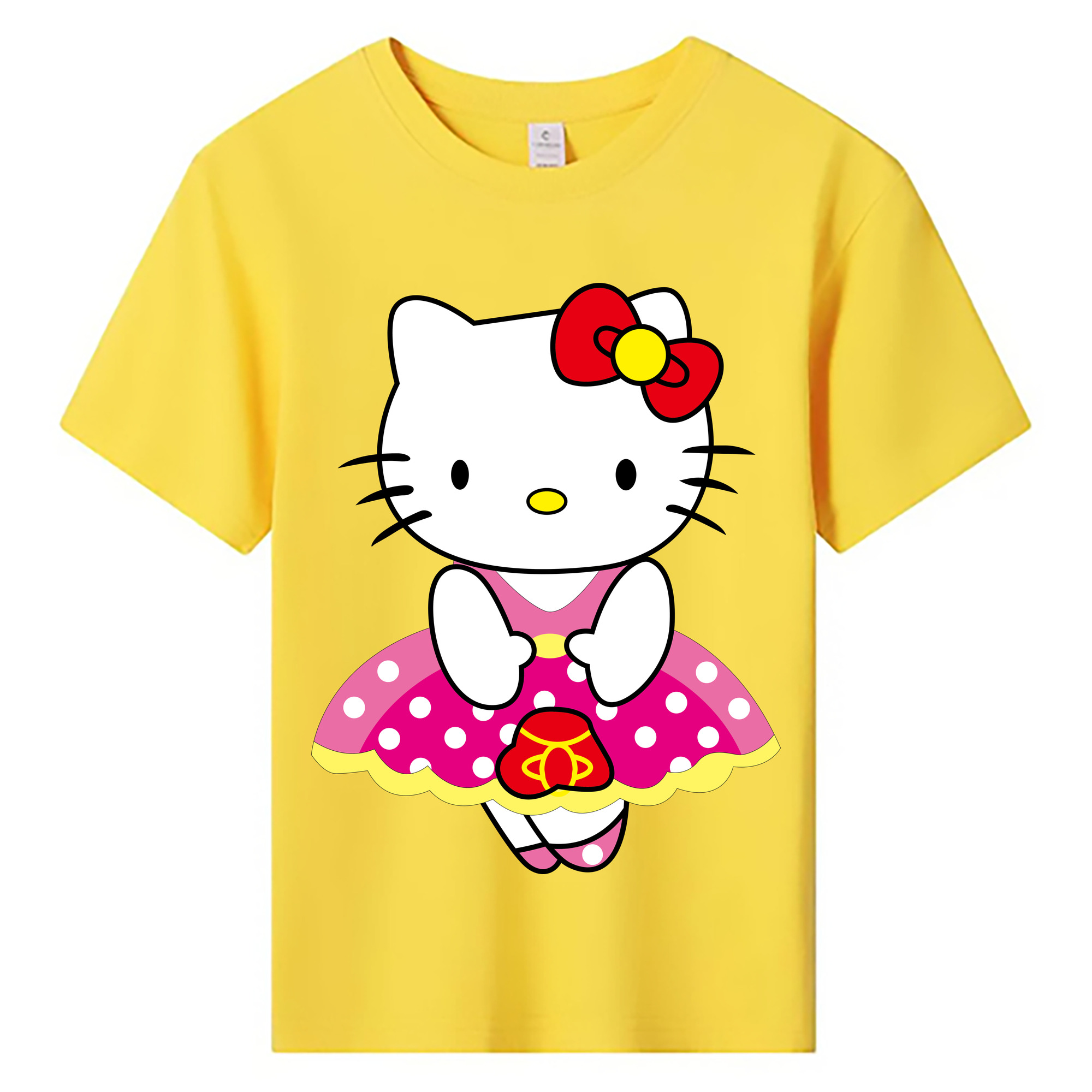 （画像用） Hello Kitty ハローキティ 綿100％キッズTシャツ（フロントプリント）