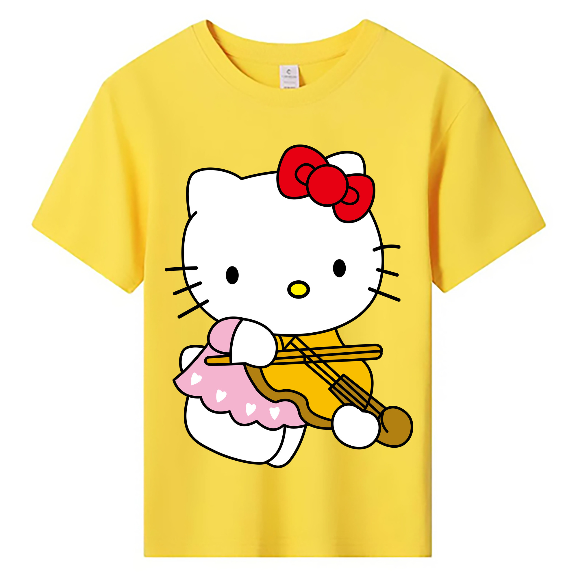 （画像用） Hello Kitty ハローキティ 綿100％キッズTシャツ（フロントプリント）