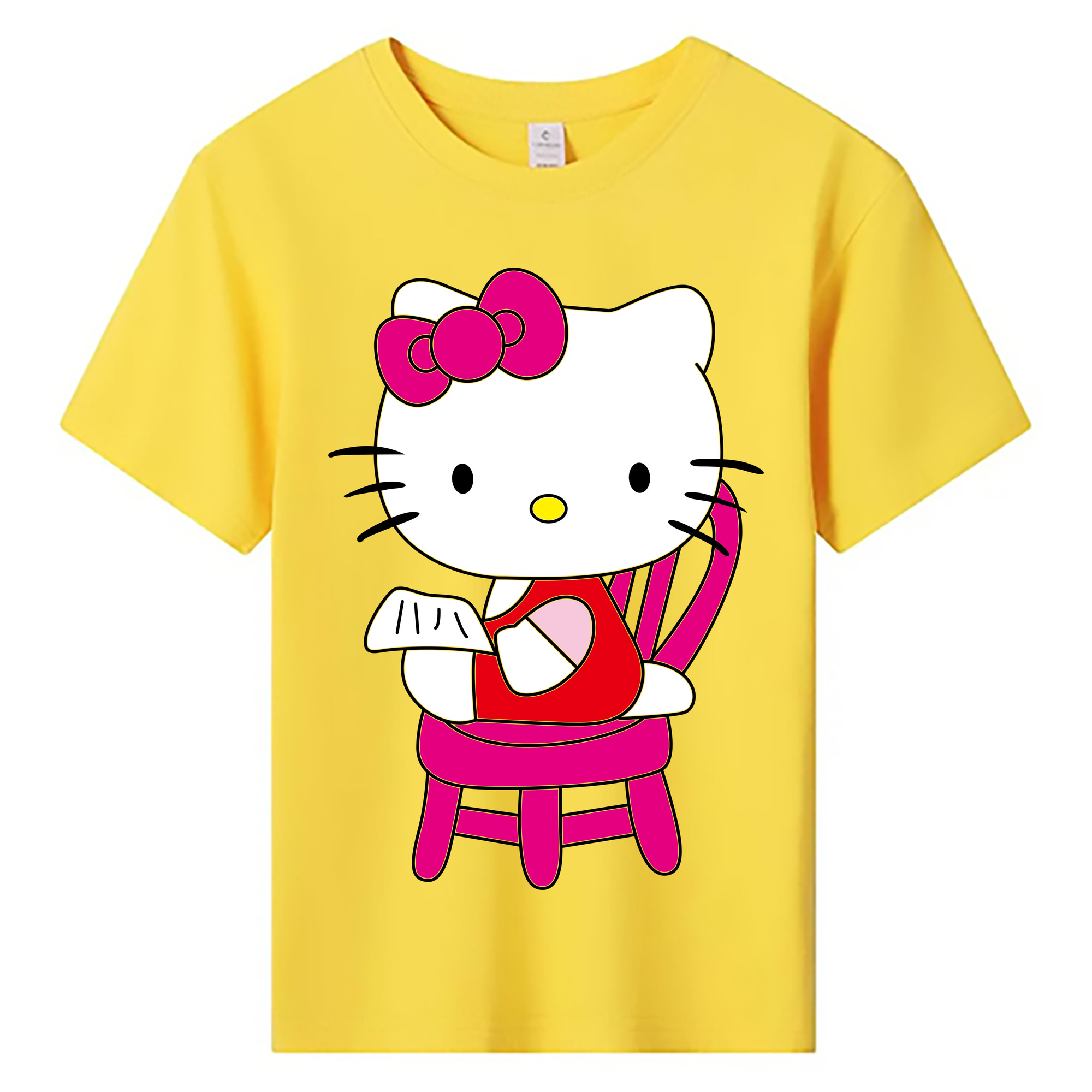 （画像用） Hello Kitty ハローキティ 綿100％キッズTシャツ（フロントプリント）