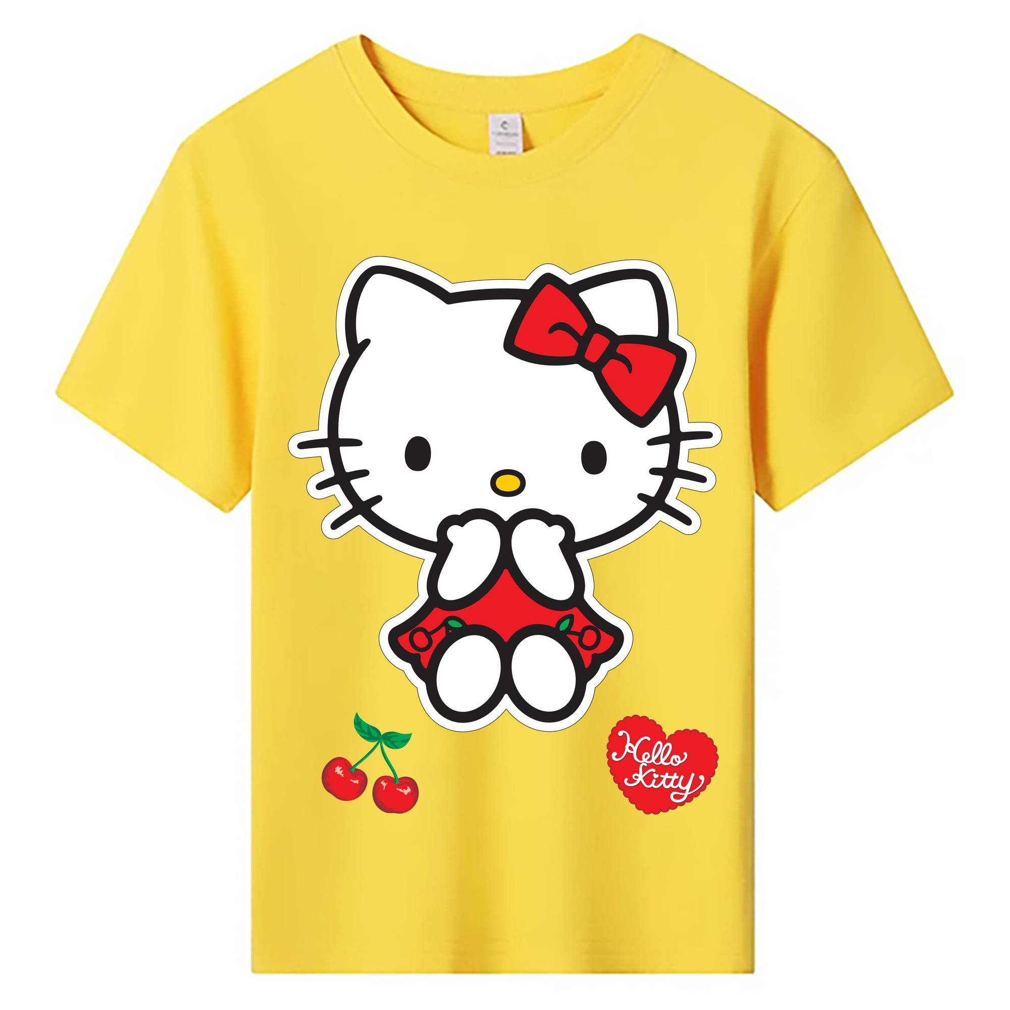 （画像用） Hello Kitty ハローキティ 綿100％キッズTシャツ（フロントプリント）