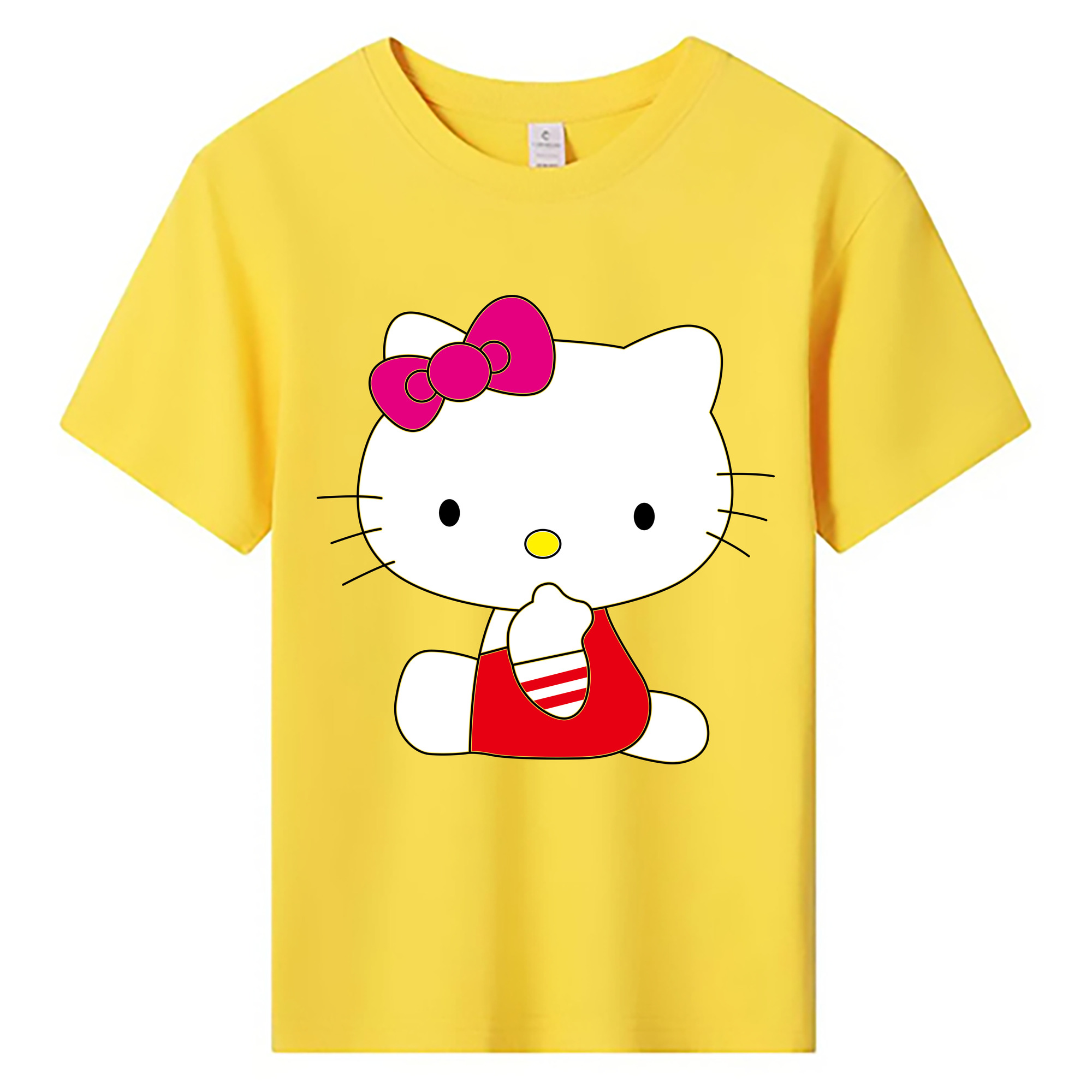 （画像用） Hello Kitty ハローキティ 綿100％キッズTシャツ（フロントプリント）