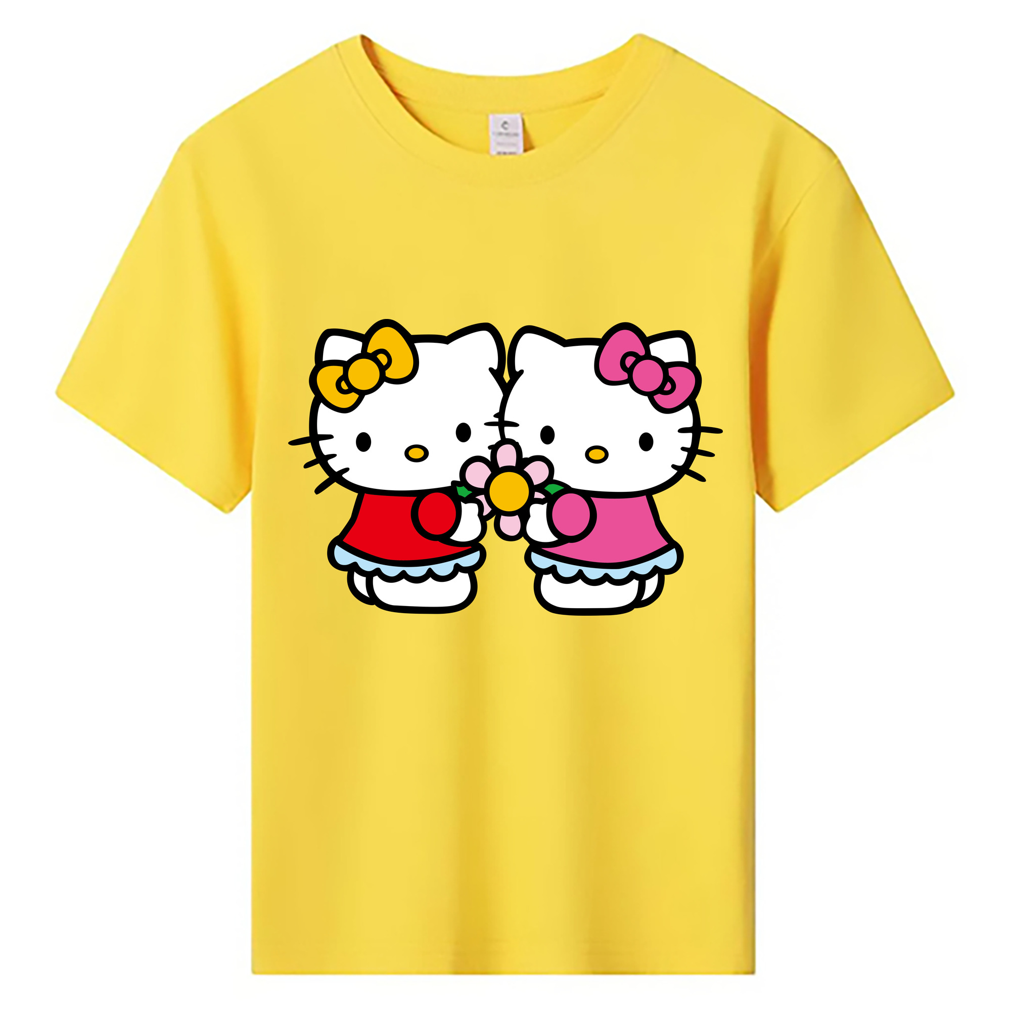 （画像用） Hello Kitty ハローキティ 綿100％キッズTシャツ（フロントプリント）