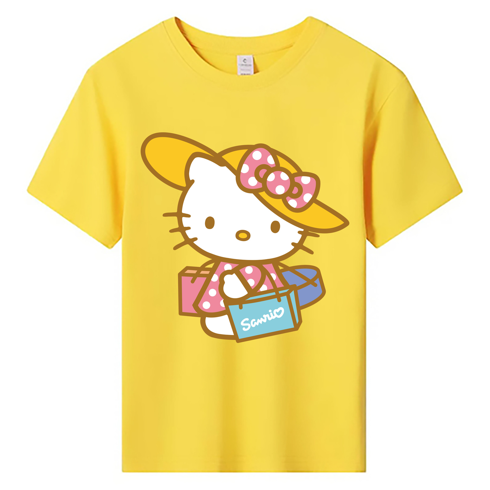 （画像用） Hello Kitty ハローキティ 綿100％キッズTシャツ（フロントプリント）