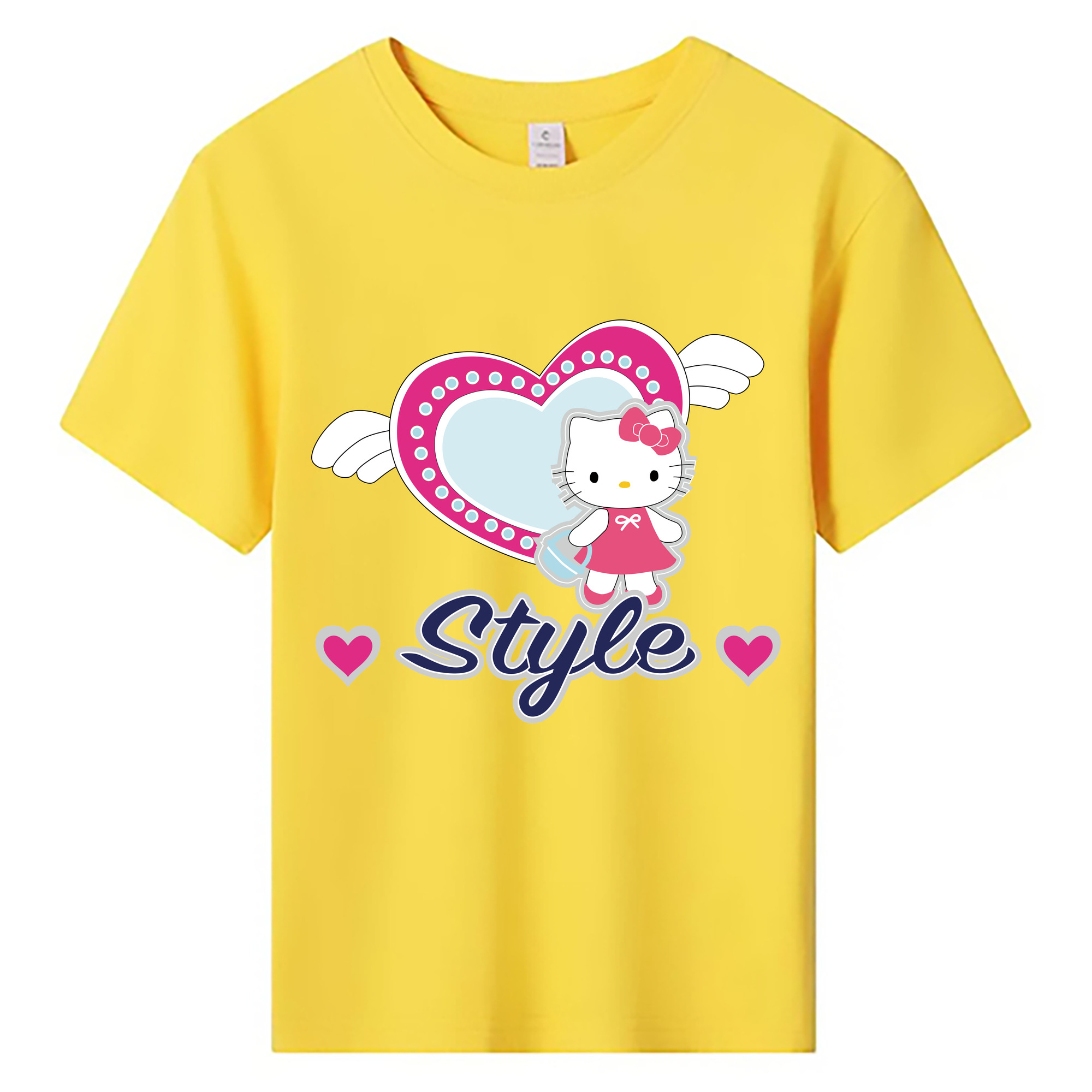（画像用） Hello Kitty ハローキティ 綿100％キッズTシャツ（フロントプリント）