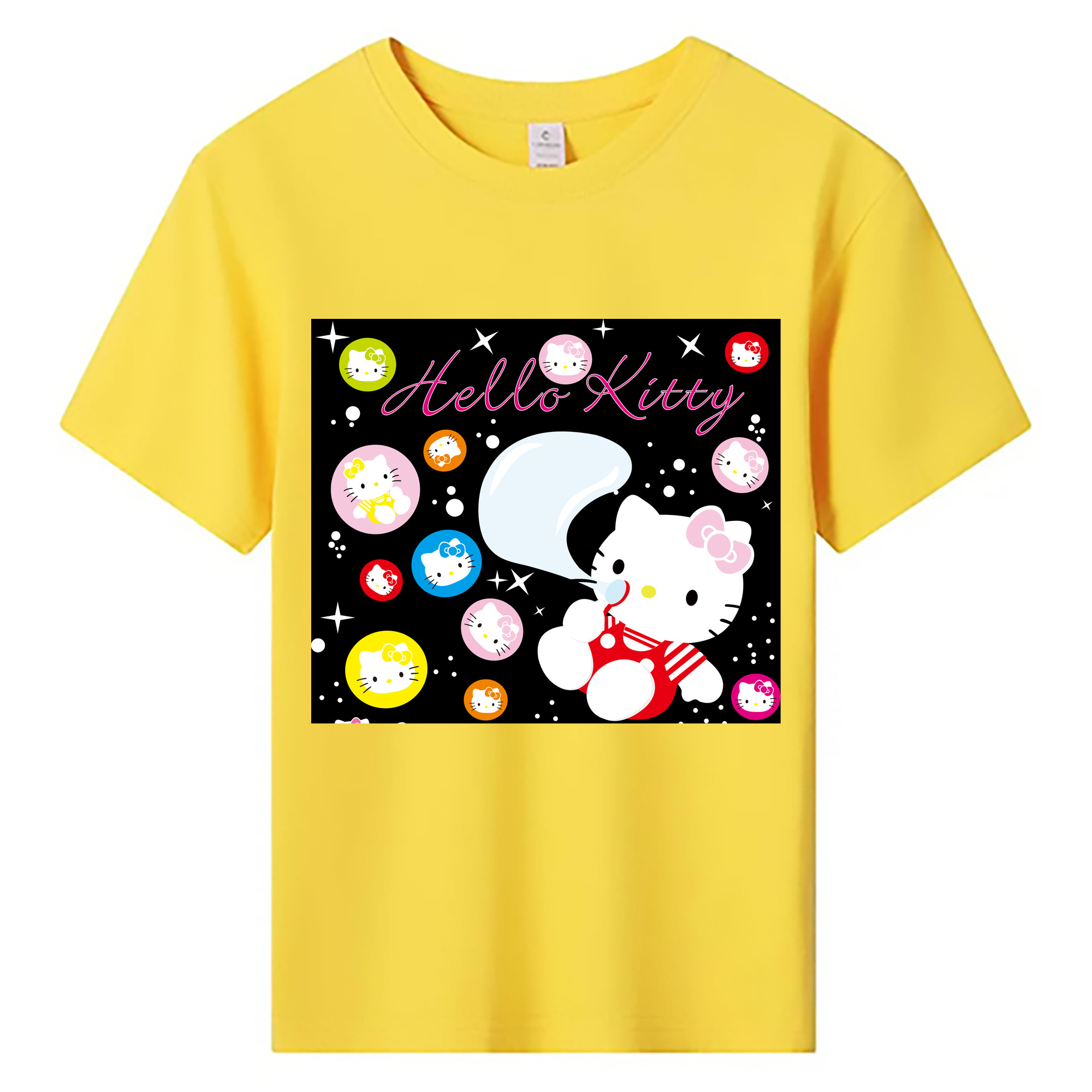 （画像用） Hello Kitty ハローキティ 綿100％キッズTシャツ（フロントプリント）