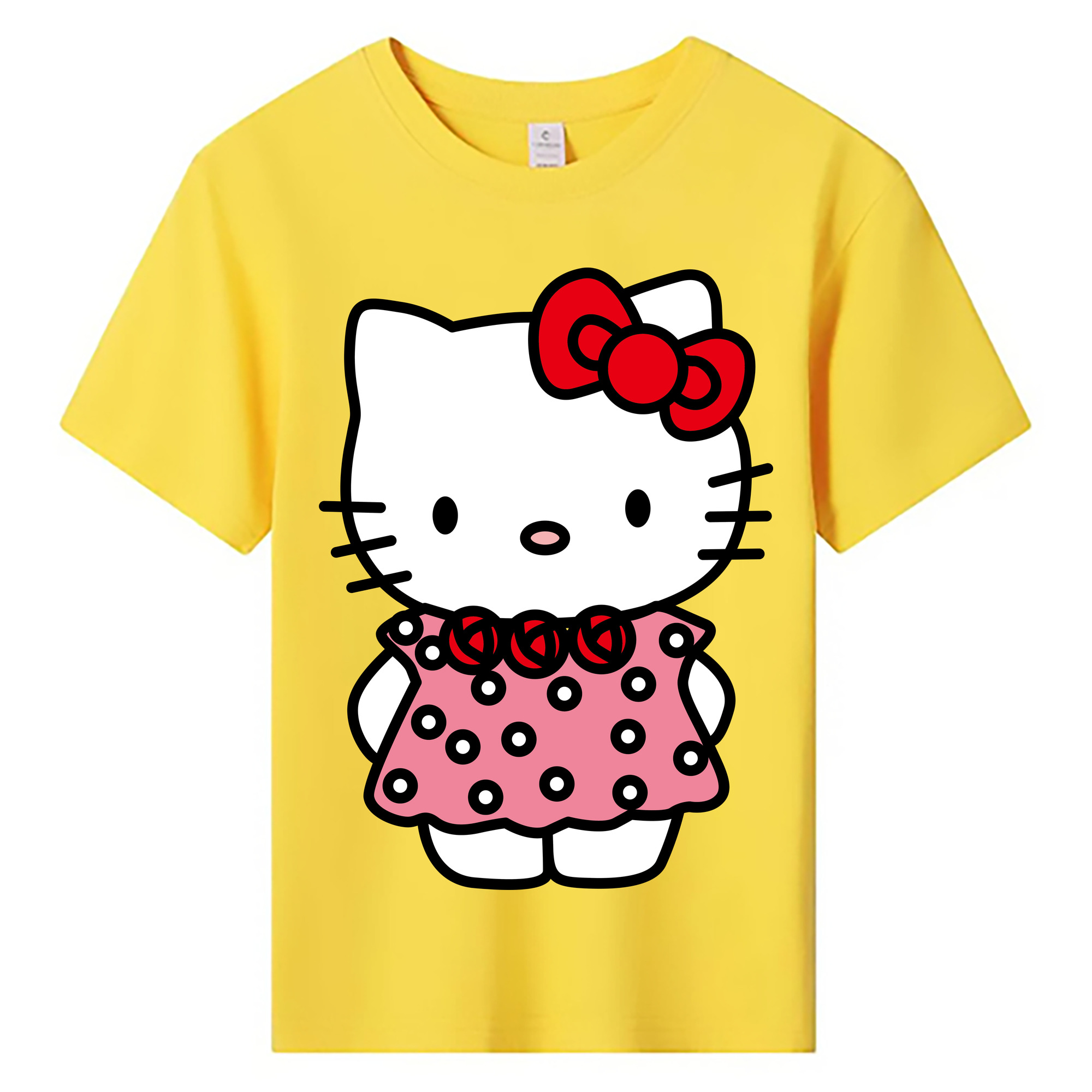 （画像用） Hello Kitty ハローキティ 綿100％キッズTシャツ（フロントプリント）