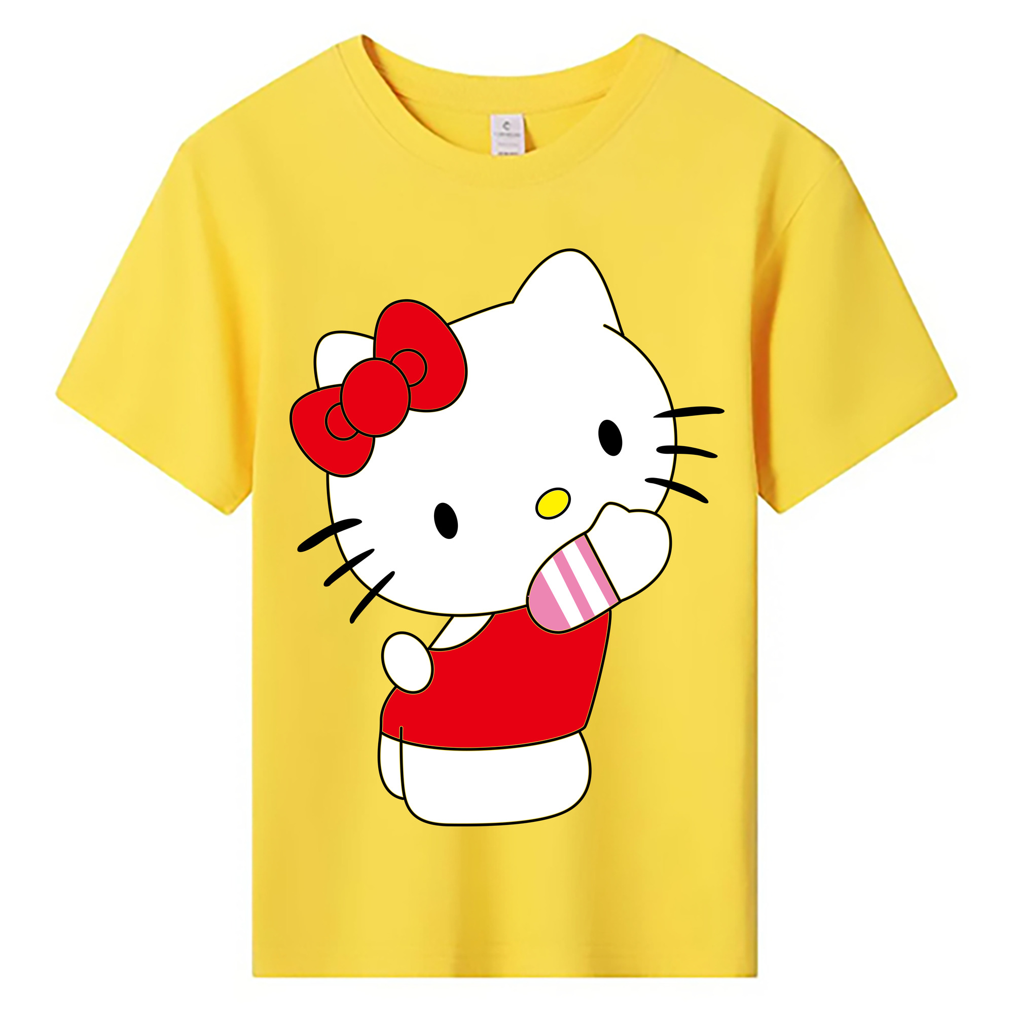 （画像用） Hello Kitty ハローキティ 綿100％キッズTシャツ（フロントプリント）