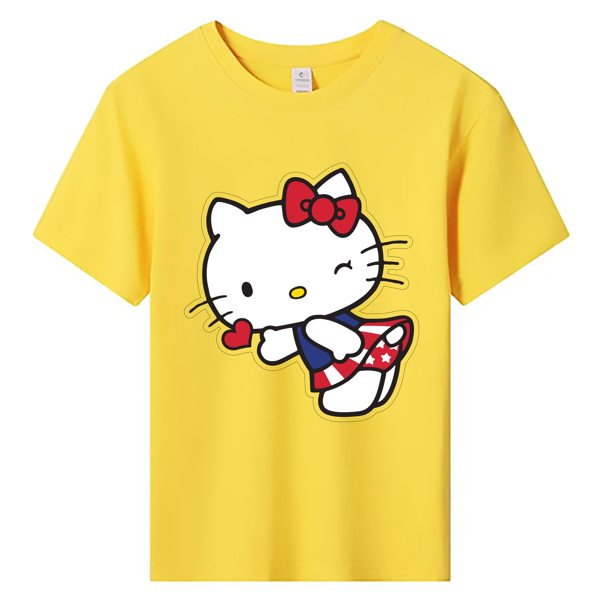 （画像用） Hello Kitty ハローキティ 綿100％キッズTシャツ（フロントプリント）