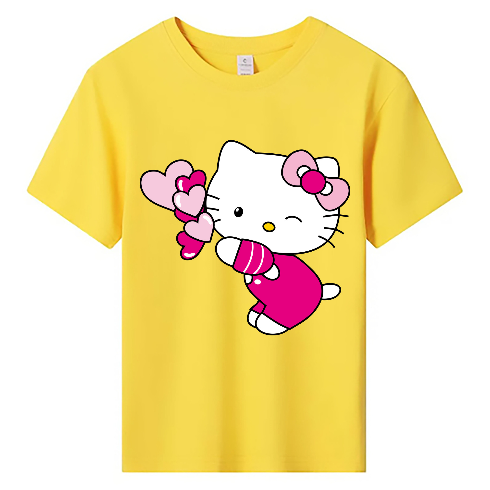 （画像用） Hello Kitty ハローキティ 綿100％キッズTシャツ（フロントプリント）
