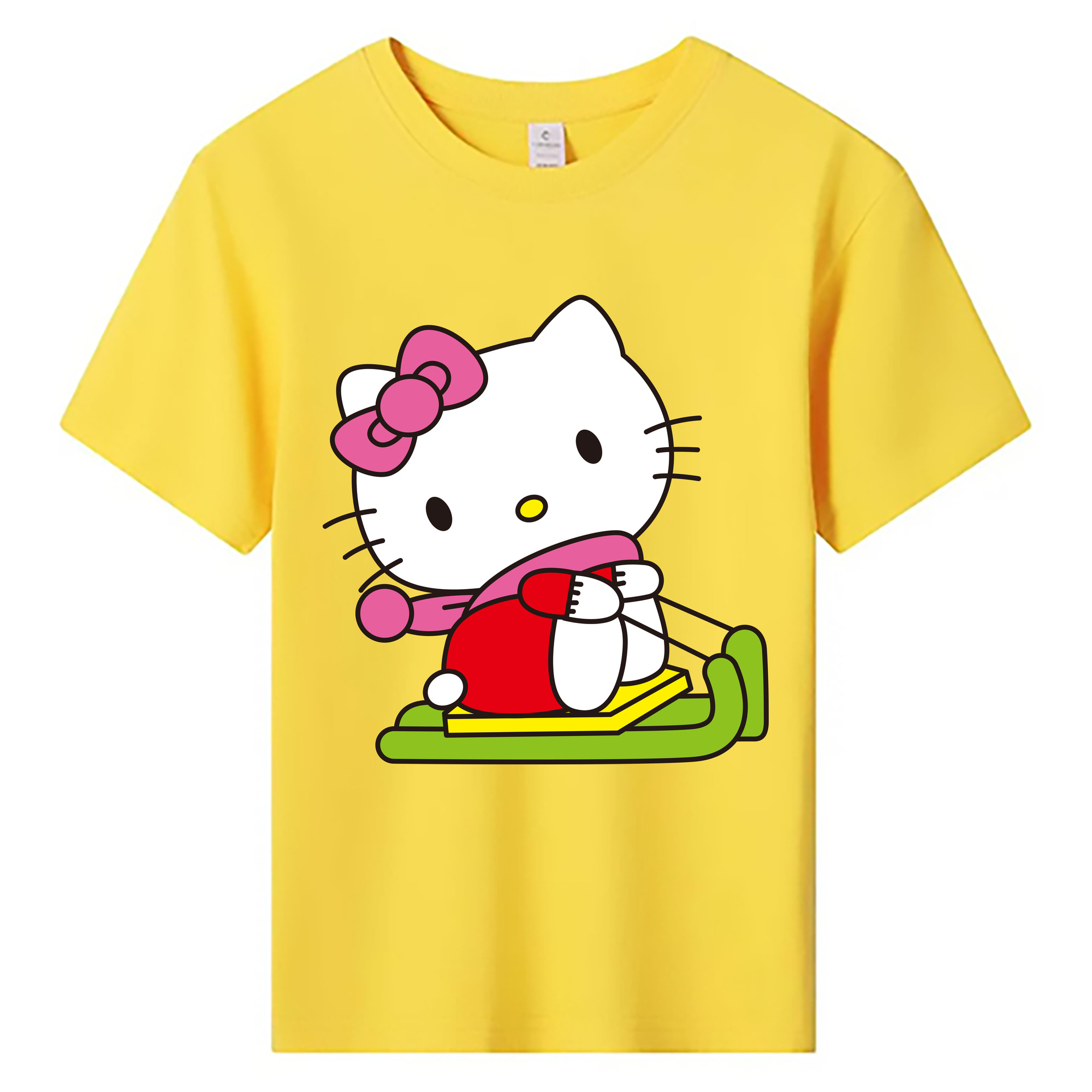 （画像用） Hello Kitty ハローキティ 綿100％キッズTシャツ（フロントプリント）