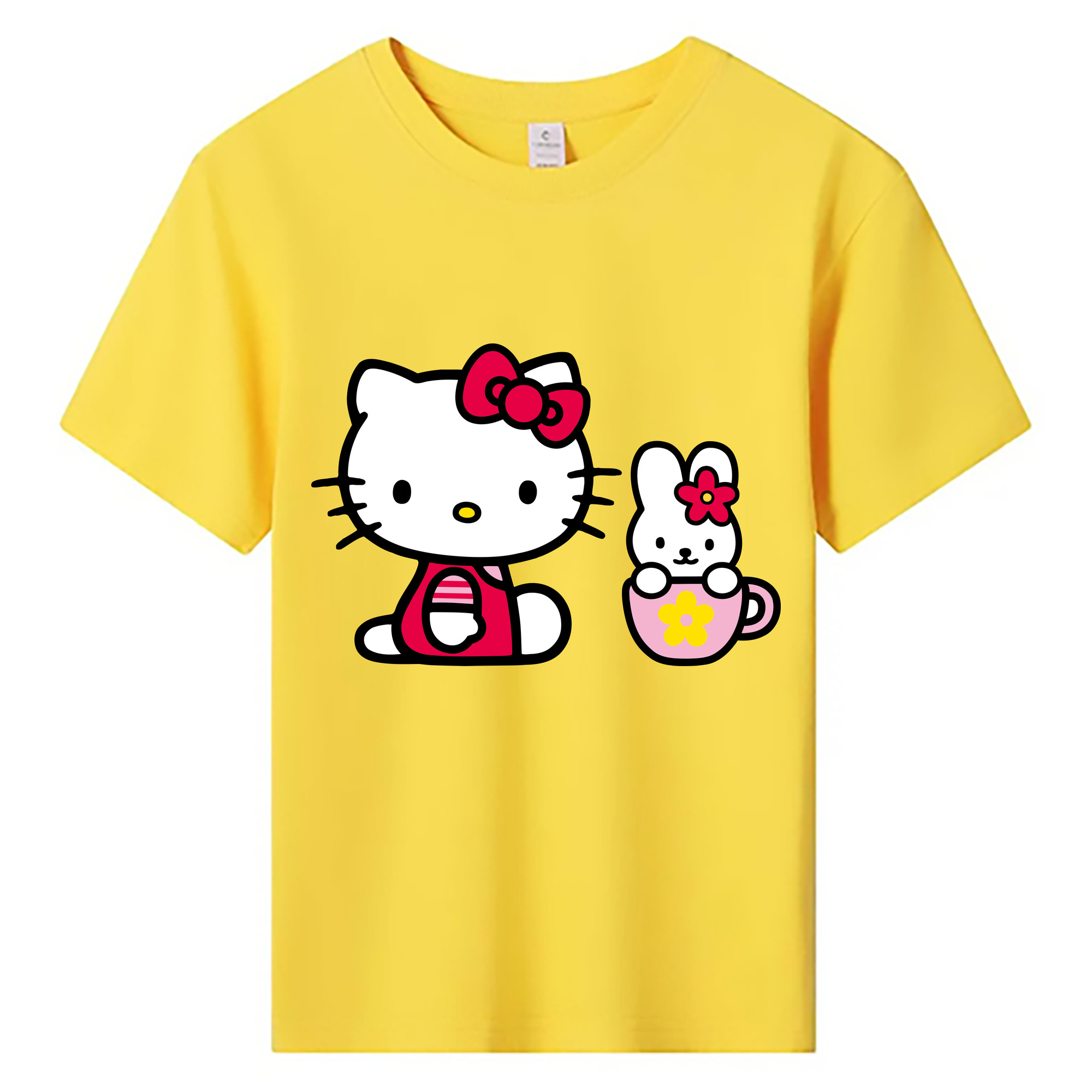（画像用） Hello Kitty ハローキティ 綿100％キッズTシャツ（フロントプリント）