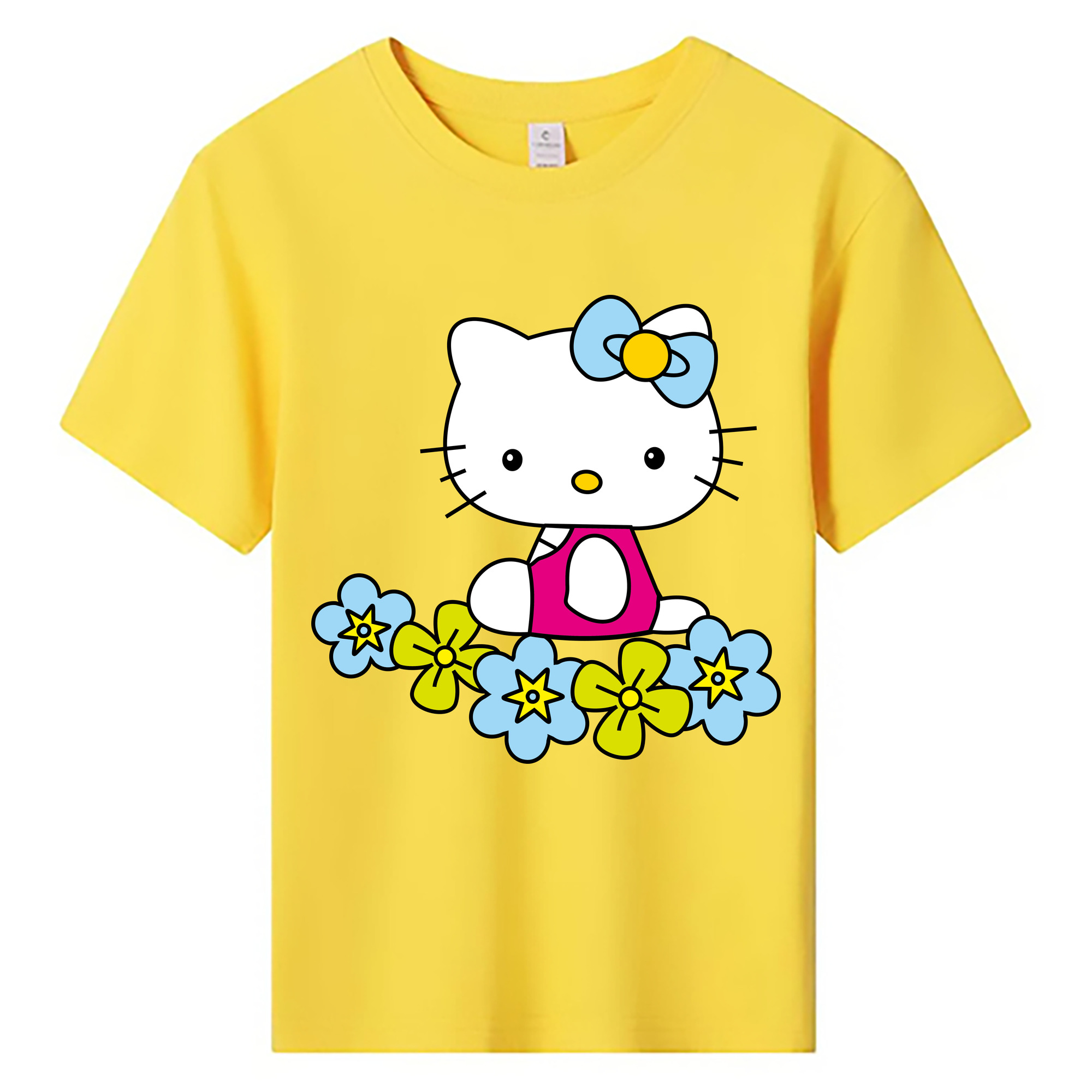 （画像用） Hello Kitty ハローキティ 綿100％キッズTシャツ（フロントプリント）