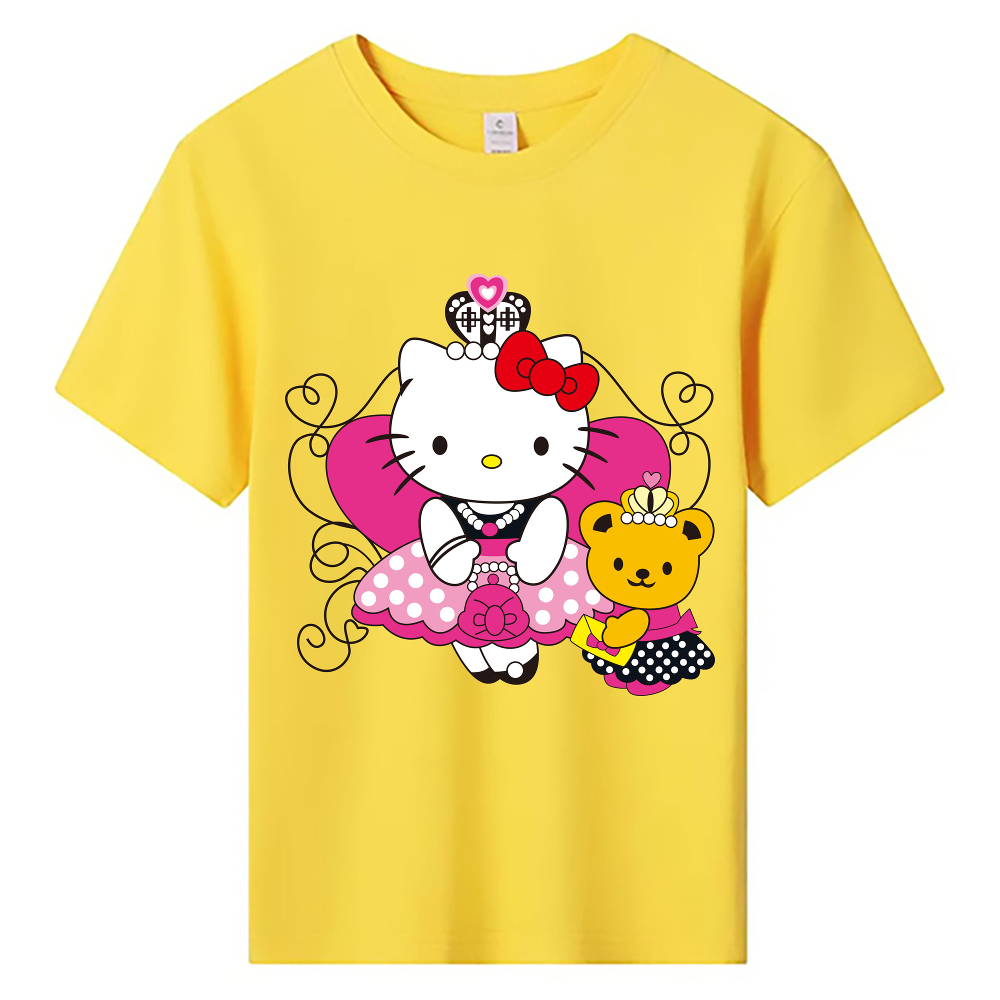 （画像用） Hello Kitty ハローキティ 綿100％キッズTシャツ（フロントプリント）