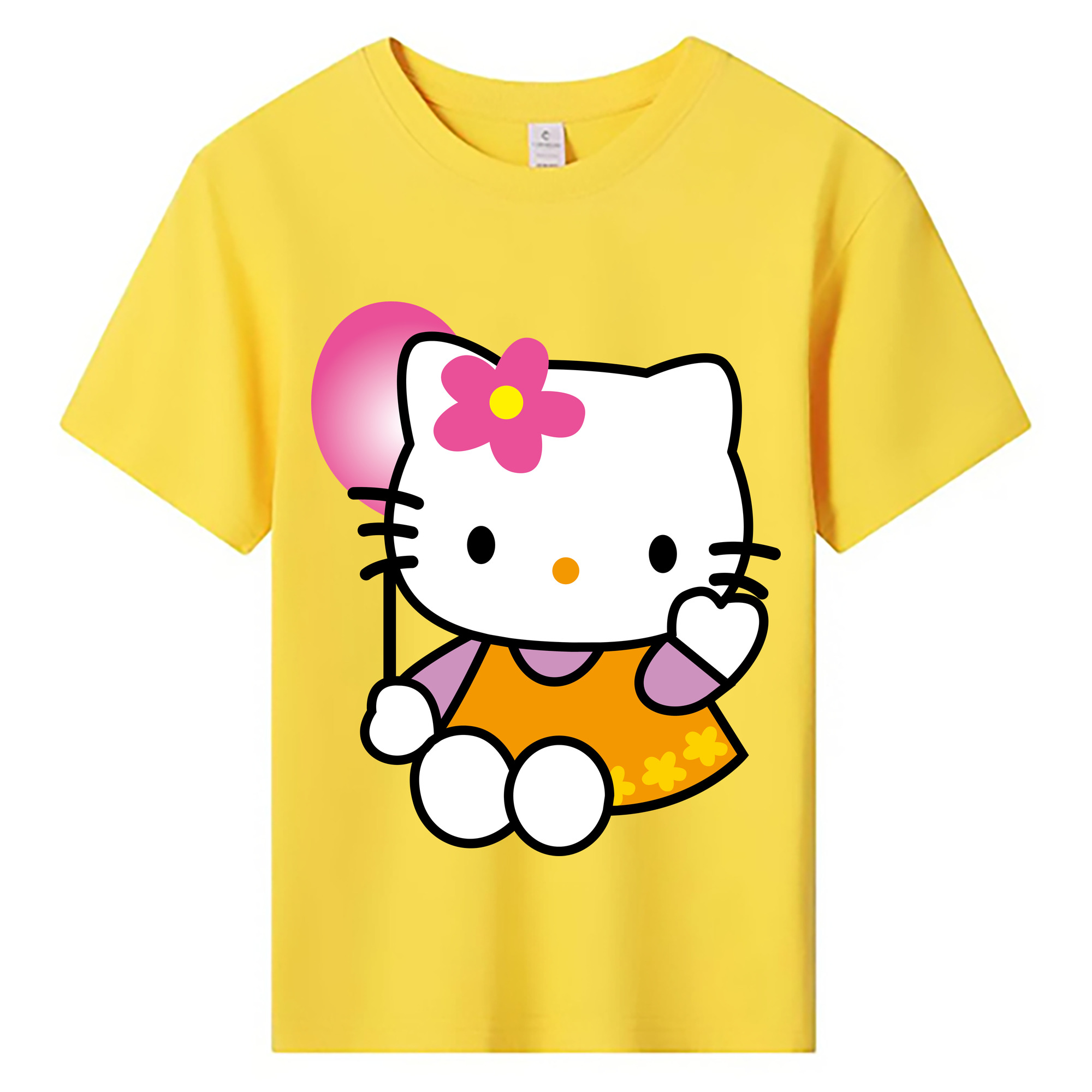 （画像用） Hello Kitty ハローキティ 綿100％キッズTシャツ（フロントプリント）