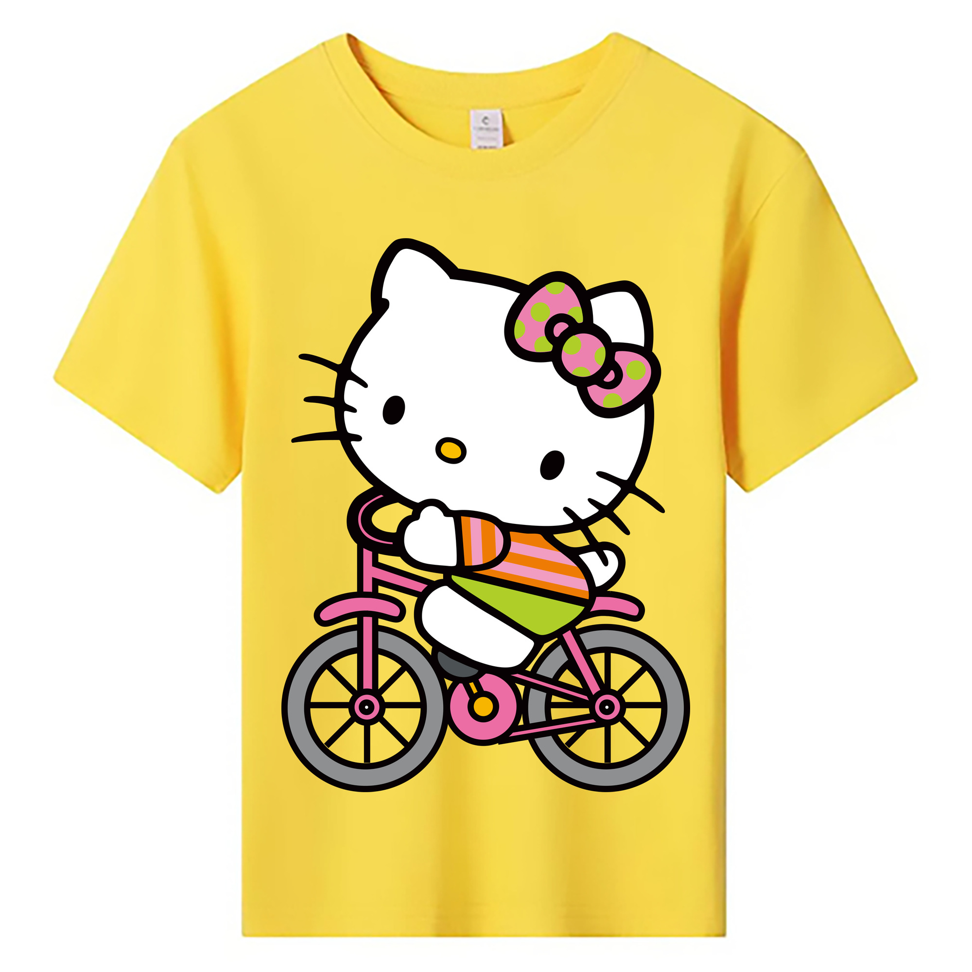 （画像用） Hello Kitty ハローキティ 綿100％キッズTシャツ（フロントプリント）