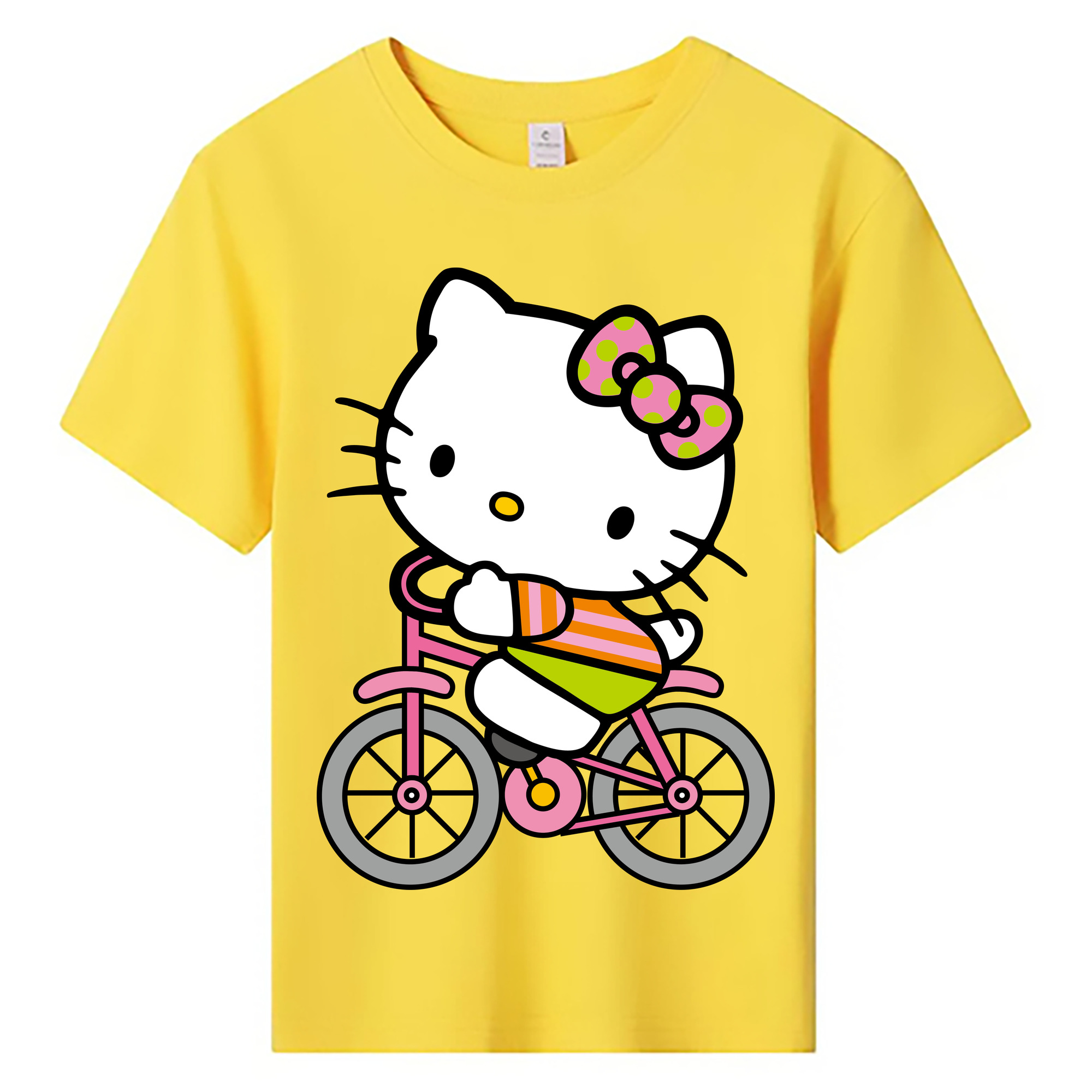 （画像用） Hello Kitty ハローキティ 綿100％キッズTシャツ（フロントプリント）