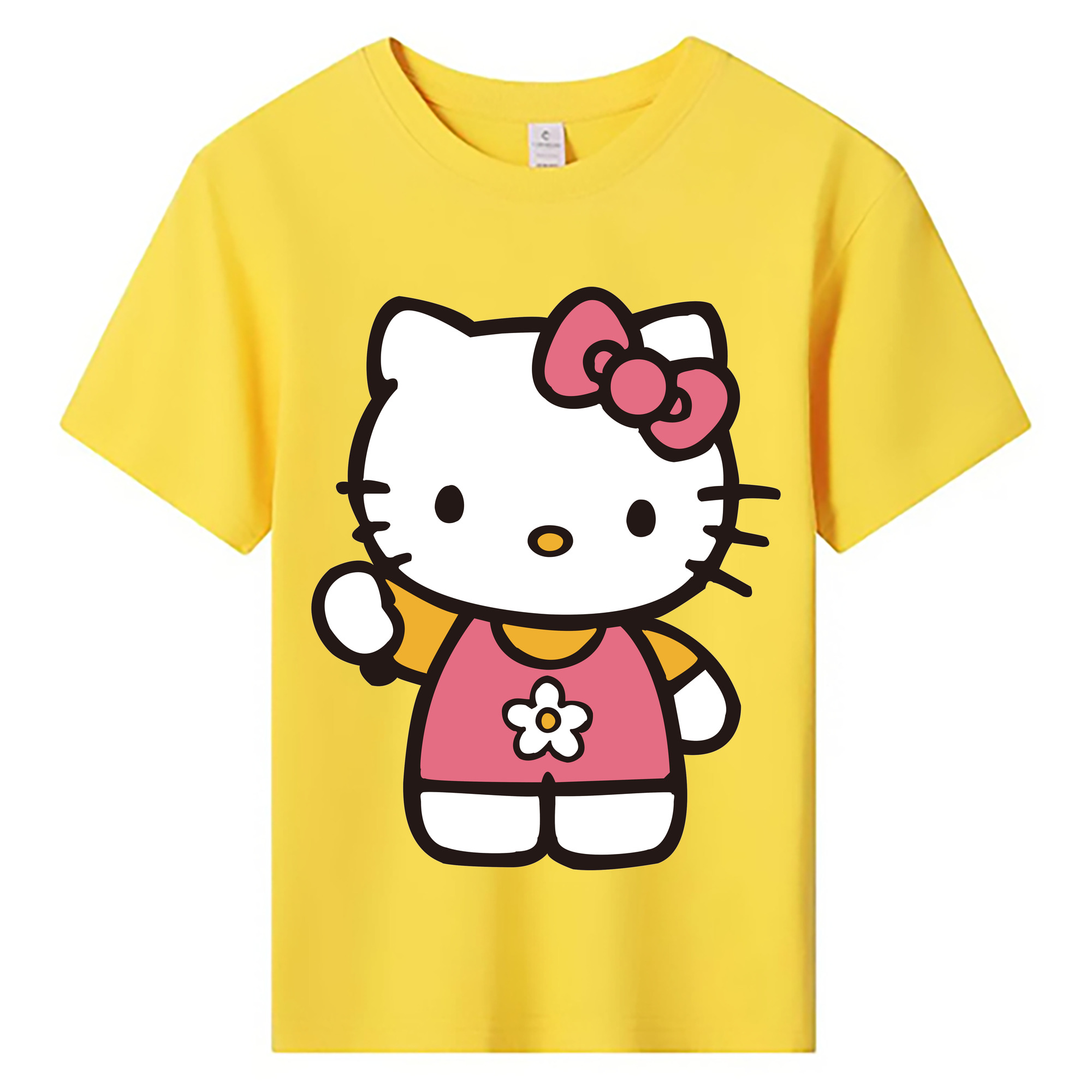 （画像用） Hello Kitty ハローキティ 綿100％キッズTシャツ（フロントプリント）