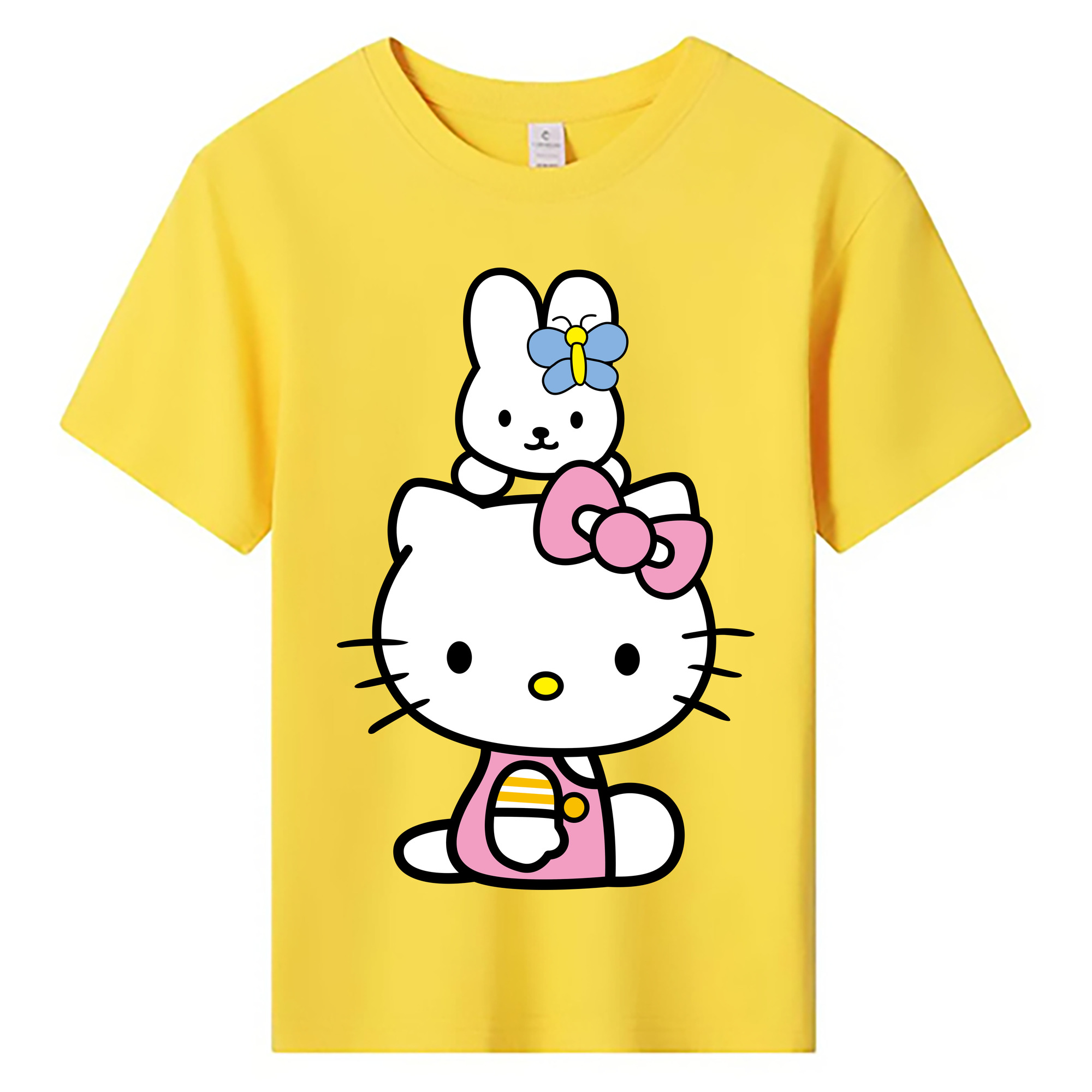 （画像用） Hello Kitty ハローキティ 綿100％キッズTシャツ（フロントプリント）