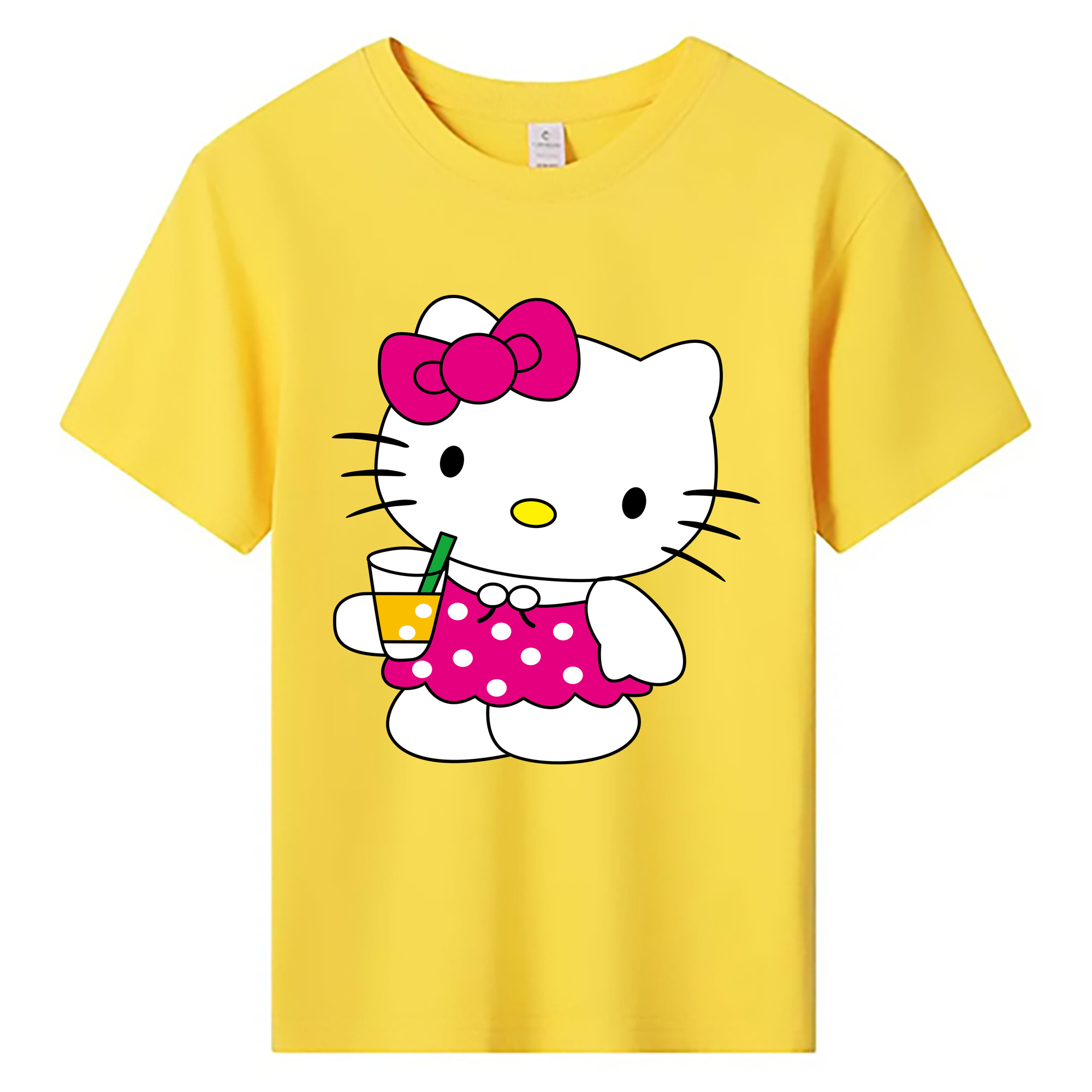 （画像用） Hello Kitty ハローキティ 綿100％キッズTシャツ（フロントプリント）