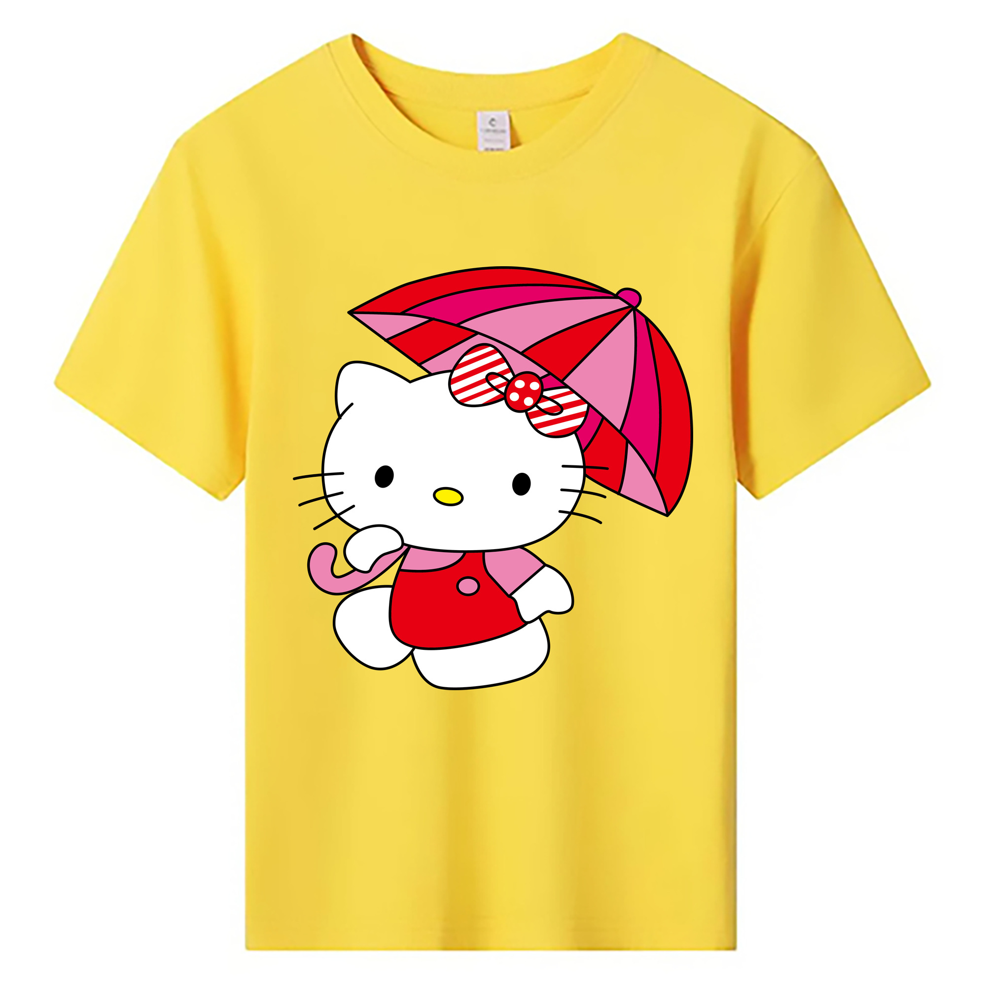 （画像用） Hello Kitty ハローキティ 綿100％キッズTシャツ（フロントプリント）