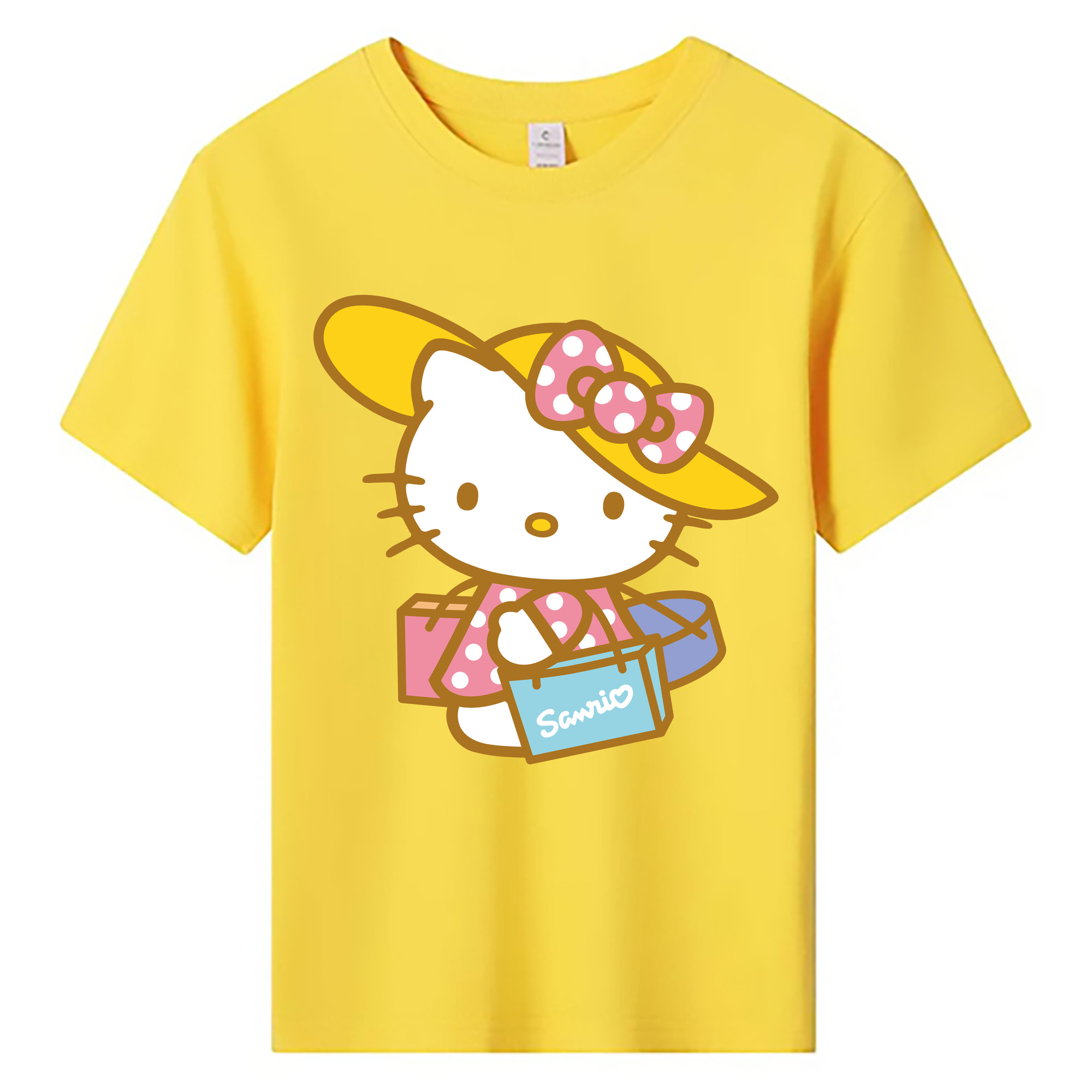 （画像用） Hello Kitty ハローキティ 綿100％キッズTシャツ（フロントプリント）