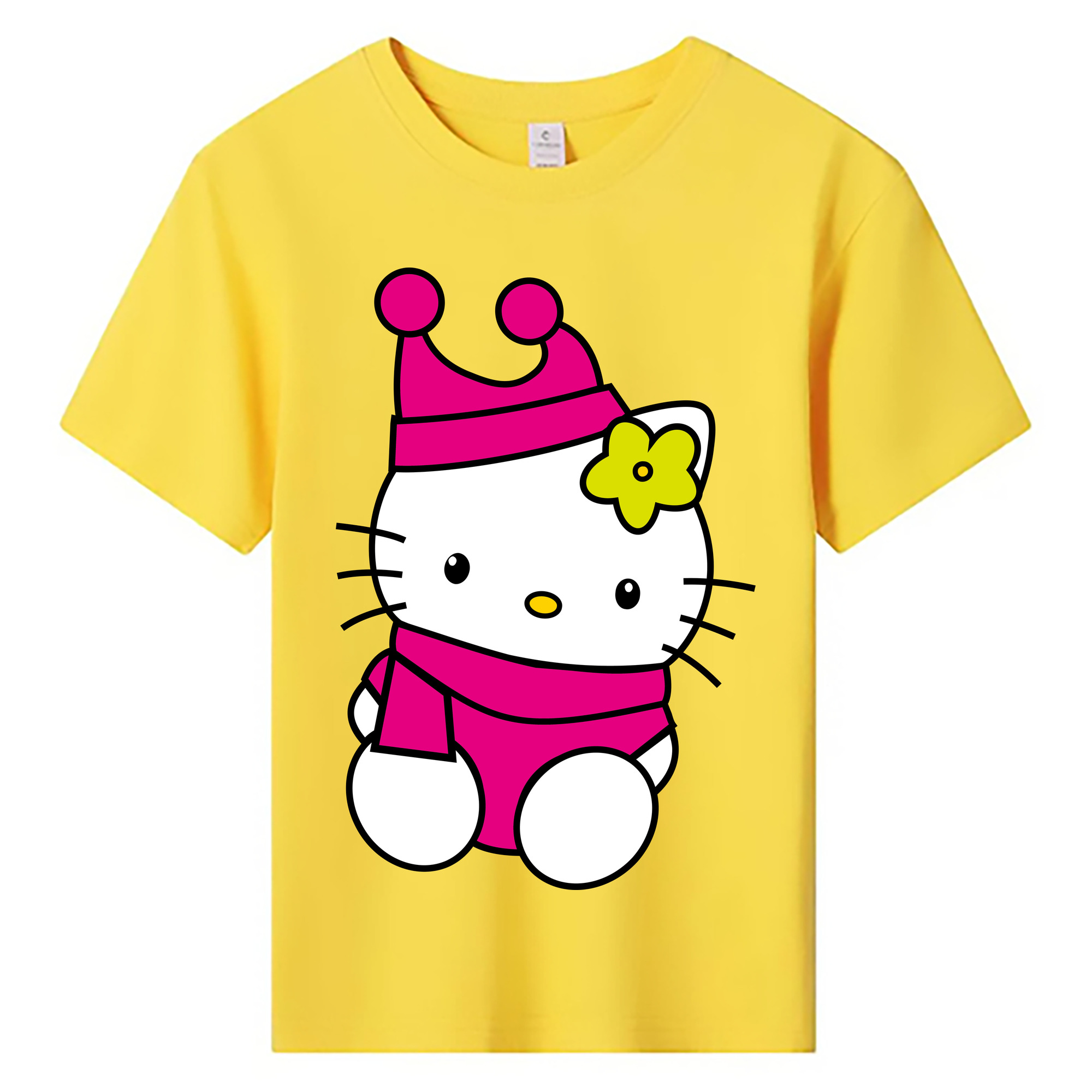 （画像用） Hello Kitty ハローキティ 綿100％キッズTシャツ（フロントプリント）
