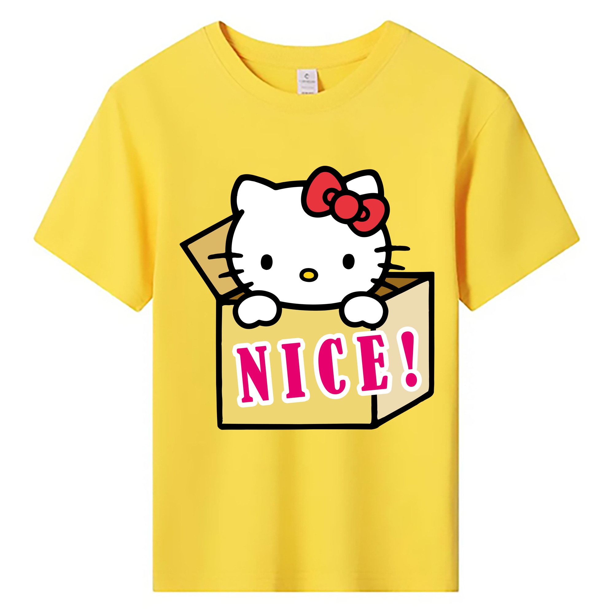 （画像用） Hello Kitty ハローキティ 綿100％キッズTシャツ（フロントプリント）