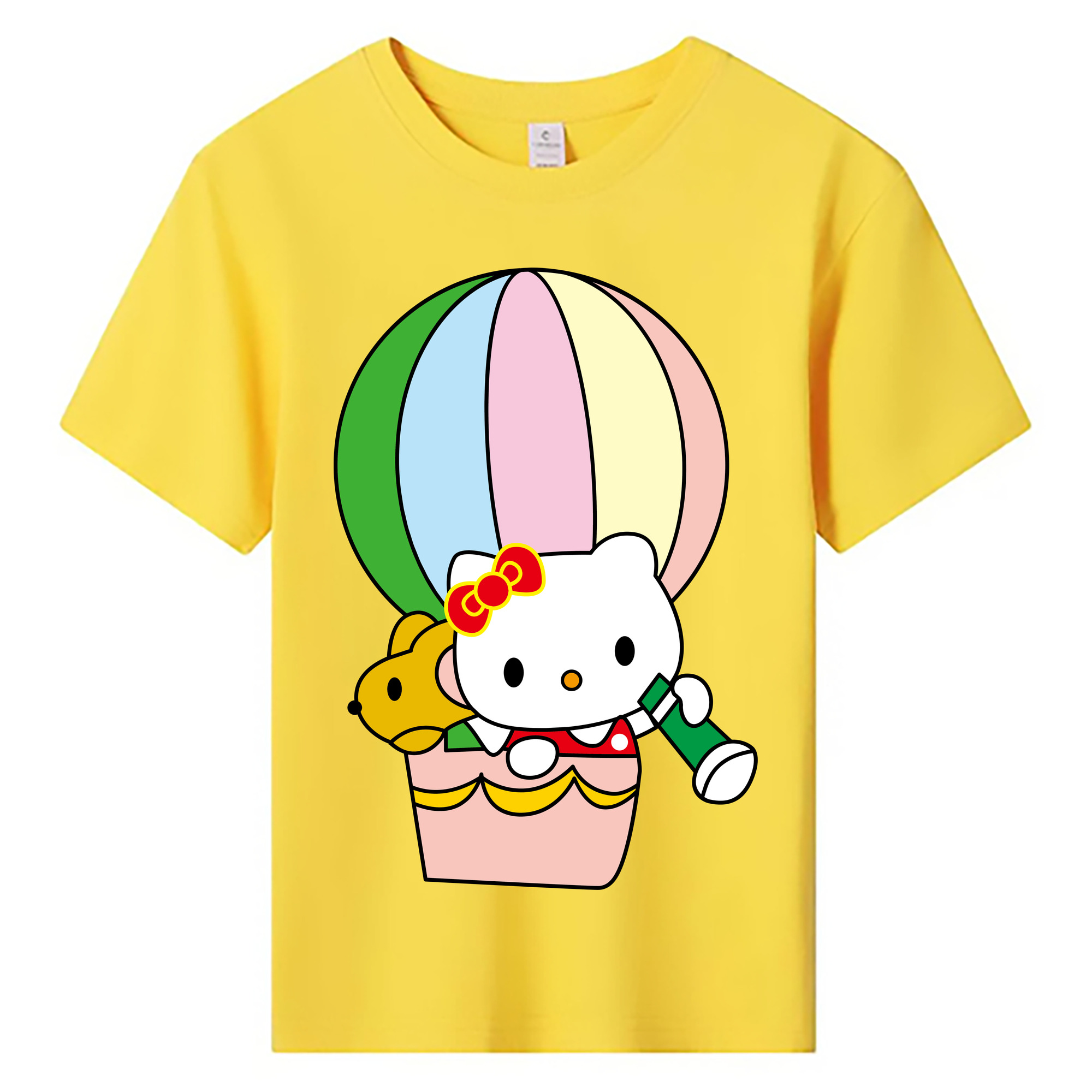 （画像用） Hello Kitty ハローキティ 綿100％キッズTシャツ（フロントプリント）