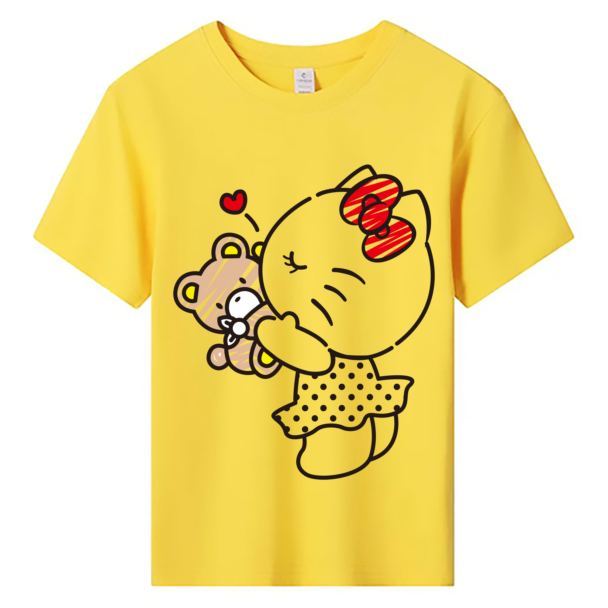 （画像用） Hello Kitty ハローキティ 綿100％キッズTシャツ（フロントプリント）