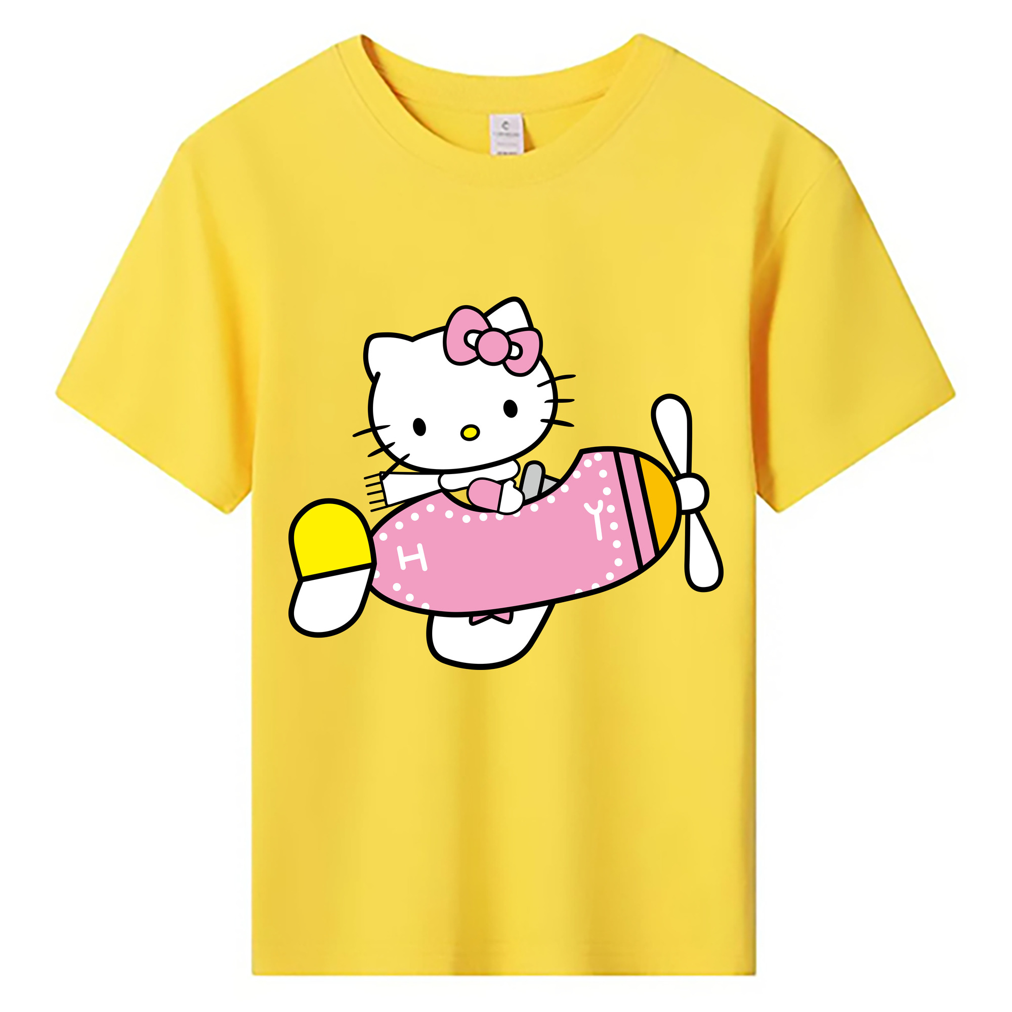 （画像用） Hello Kitty ハローキティ 綿100％キッズTシャツ（フロントプリント）