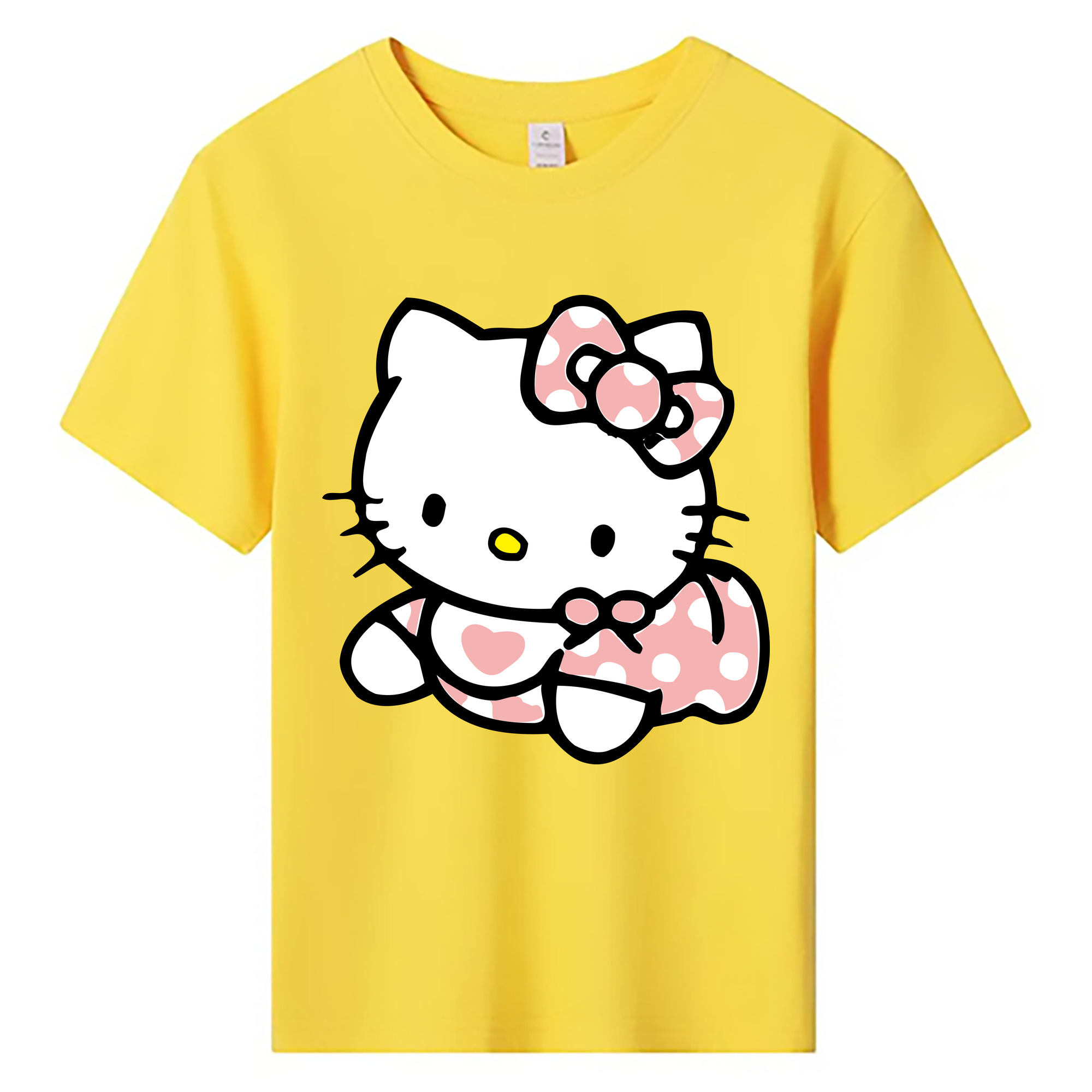 （画像用） Hello Kitty ハローキティ 綿100％キッズTシャツ（フロントプリント）
