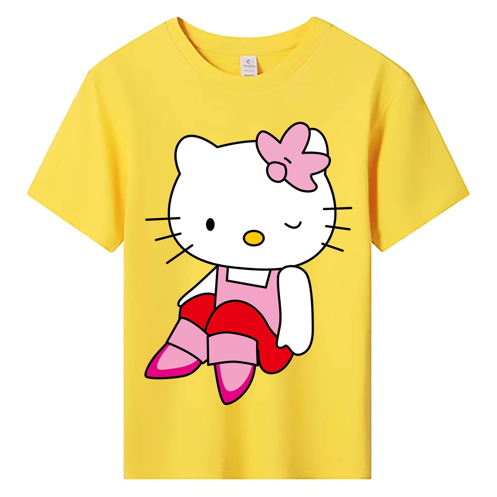 （画像用） Hello Kitty ハローキティ 綿100％キッズTシャツ（フロントプリント）