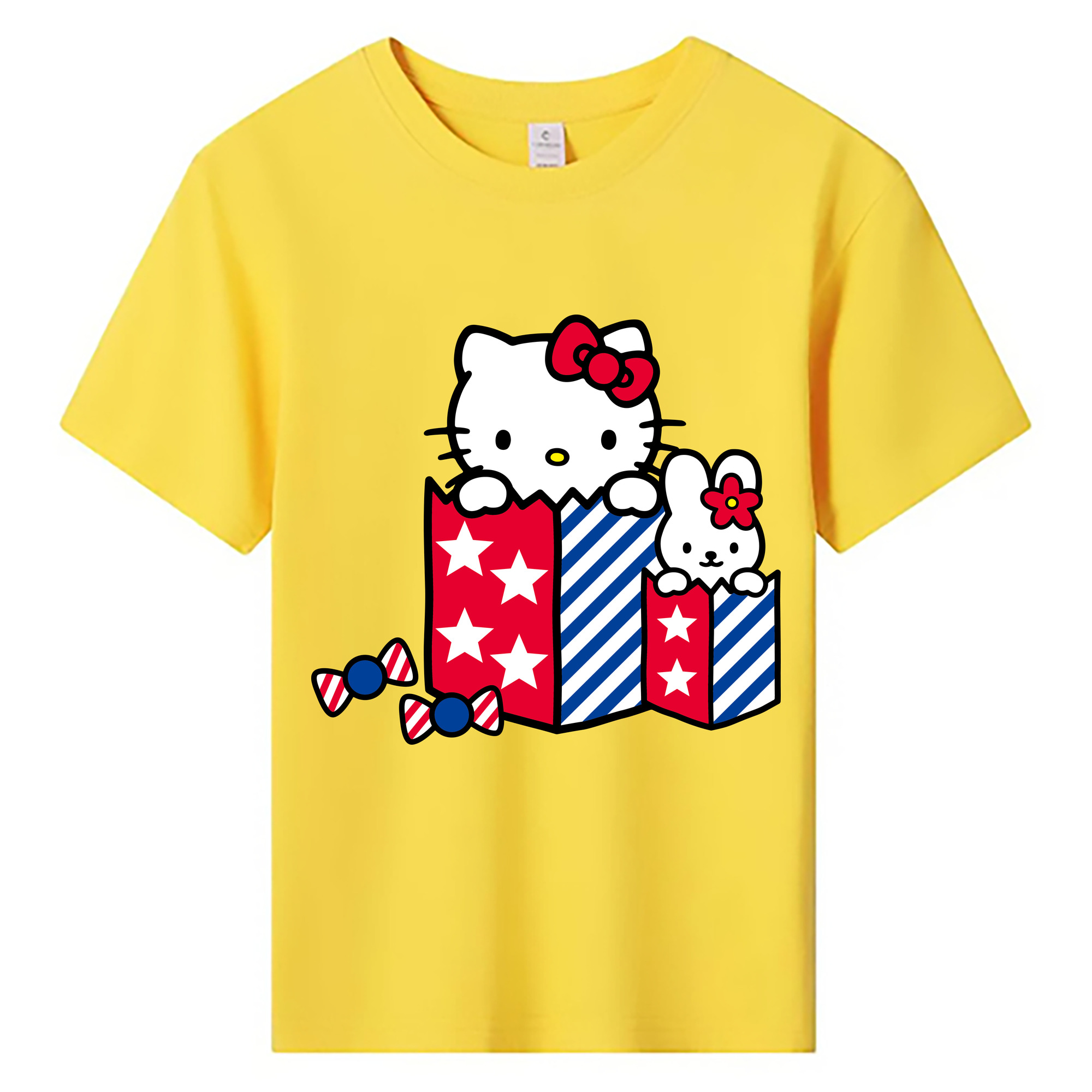 （画像用） Hello Kitty ハローキティ 綿100％キッズTシャツ（フロントプリント）