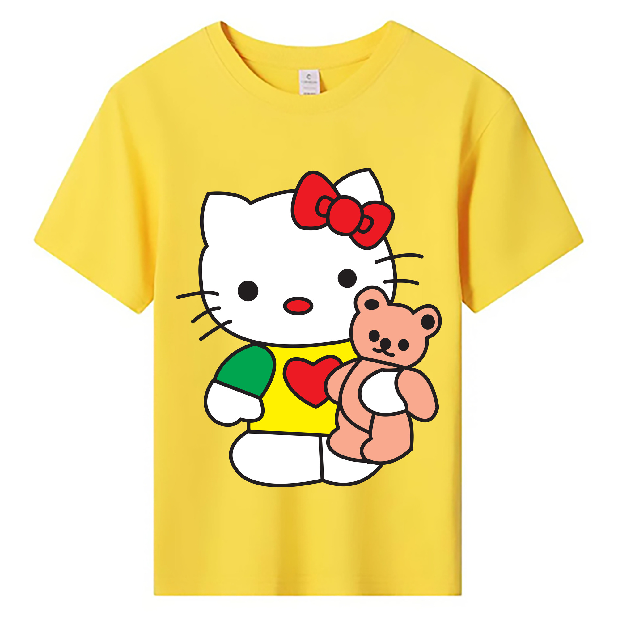 （画像用） Hello Kitty ハローキティ 綿100％キッズTシャツ（フロントプリント）