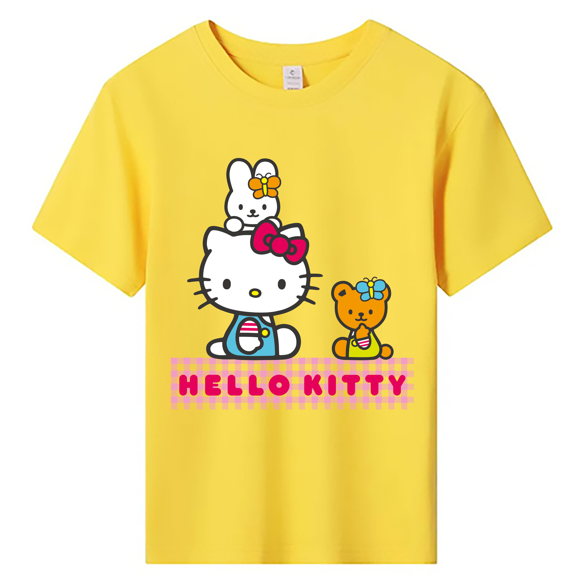 （画像用） Hello Kitty ハローキティ 綿100％キッズTシャツ（フロントプリント）