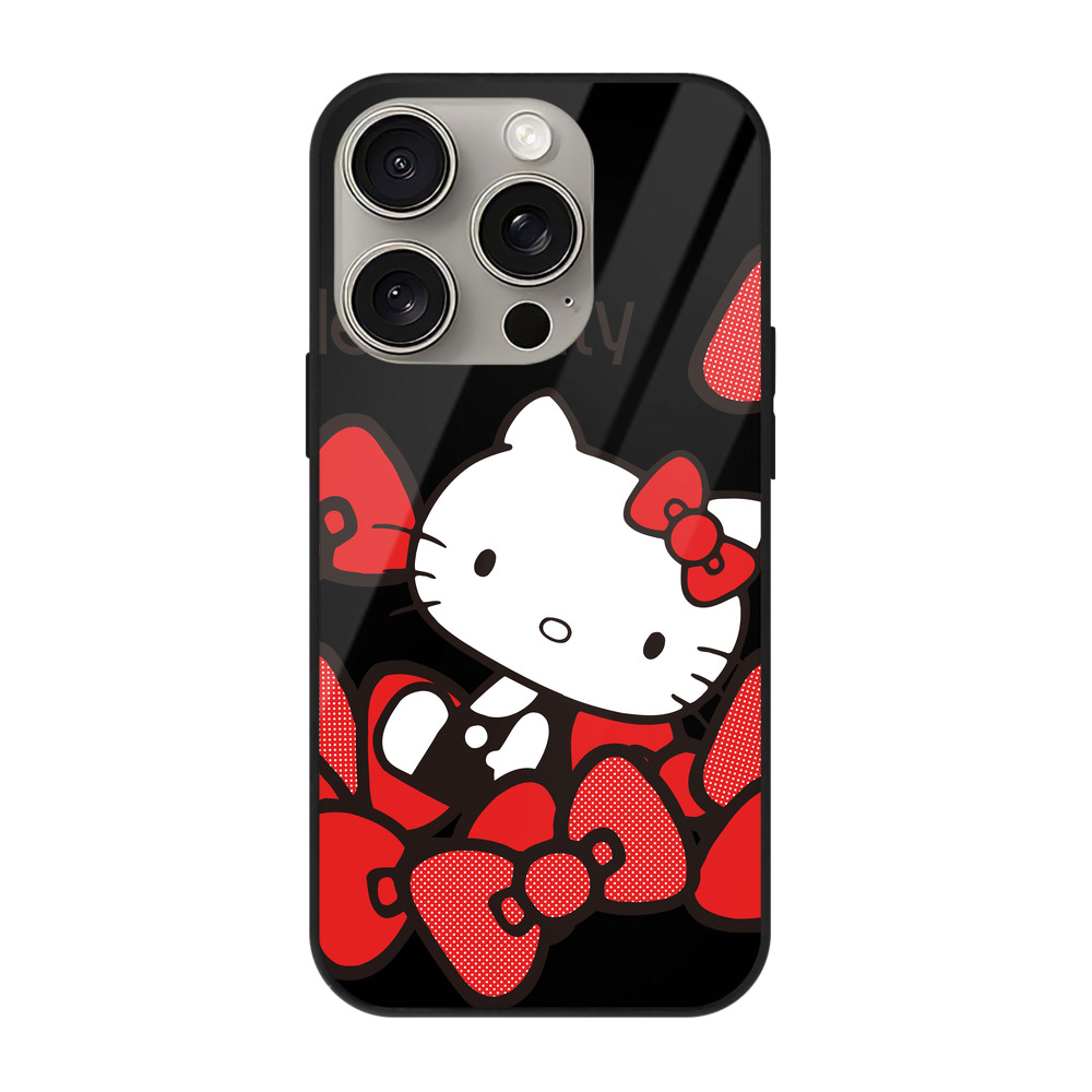 （画像用） Hello Kitty ハローキティ 【iPhone15Pro対応】スマホケース 耐衝撃＆黄変防止 背面ガラス